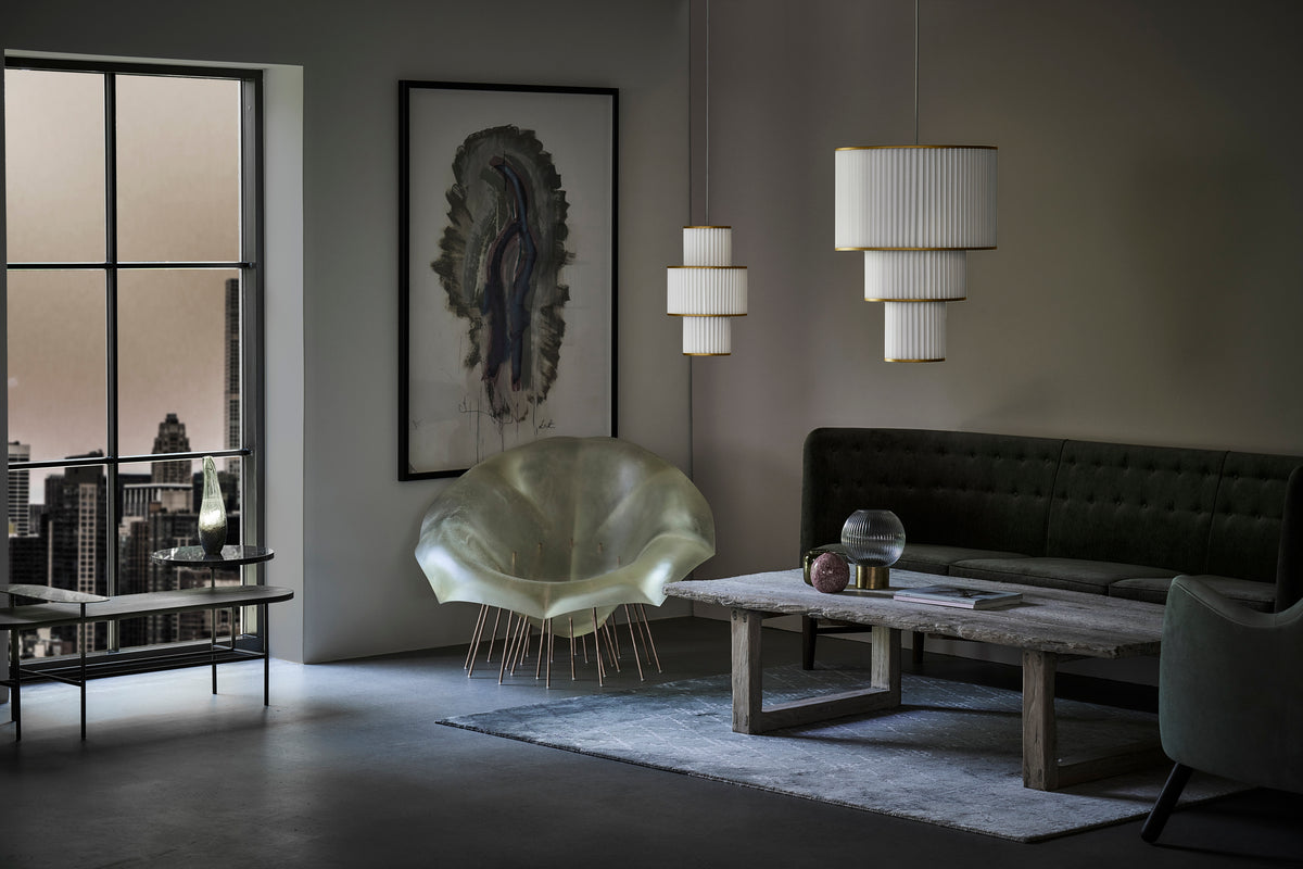 Lampa wisząca MODEL 112 PLIVELLO biały ze złotym, marka Le Klint