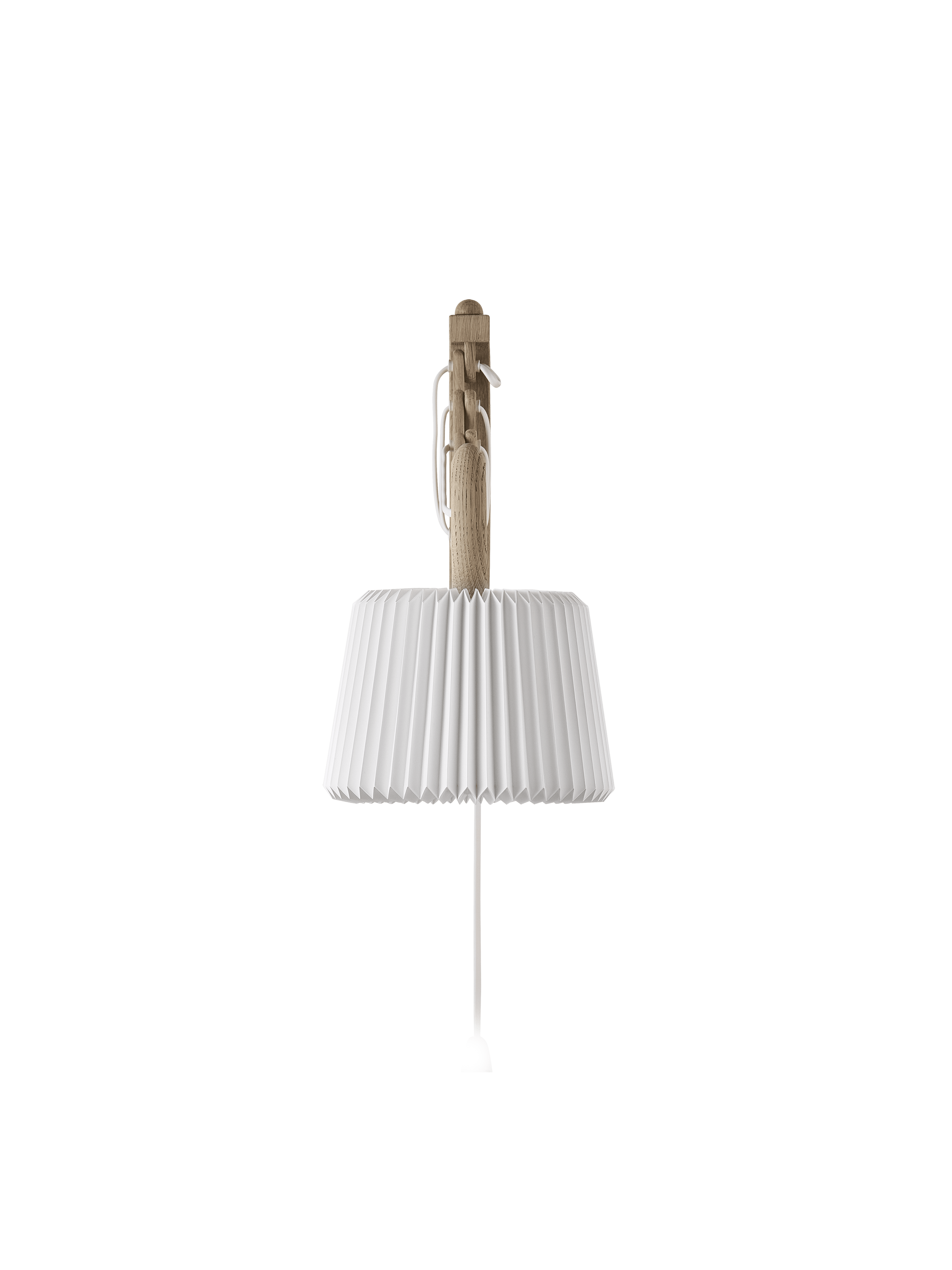 Nástěnná lampa MODEL 223 120 SAX bílá s jasným dubovým podstavcem
