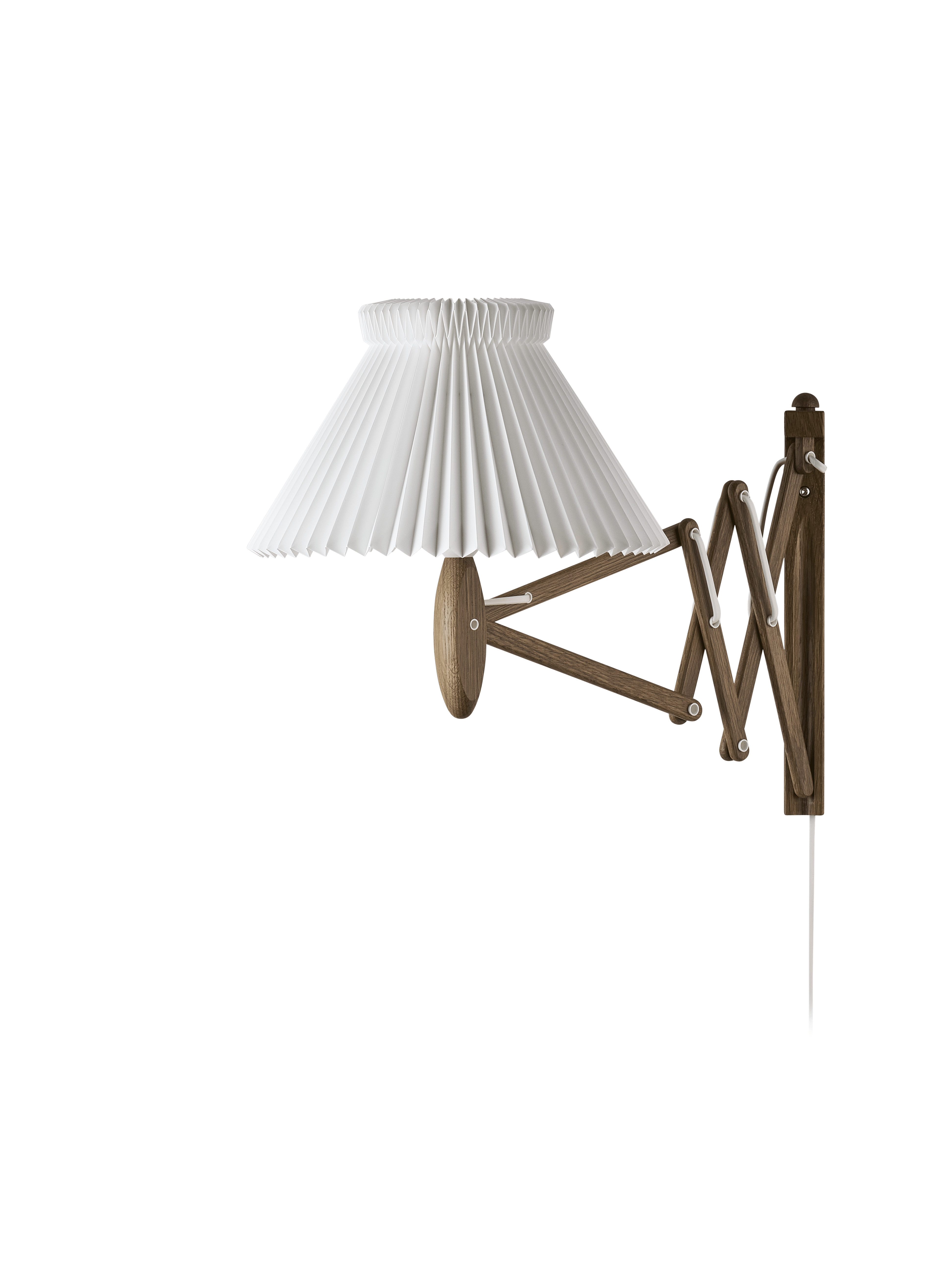 Nástěnná lampa MODEL 224 1/17 SAX bílá s tmavě dubovým podstavcem
