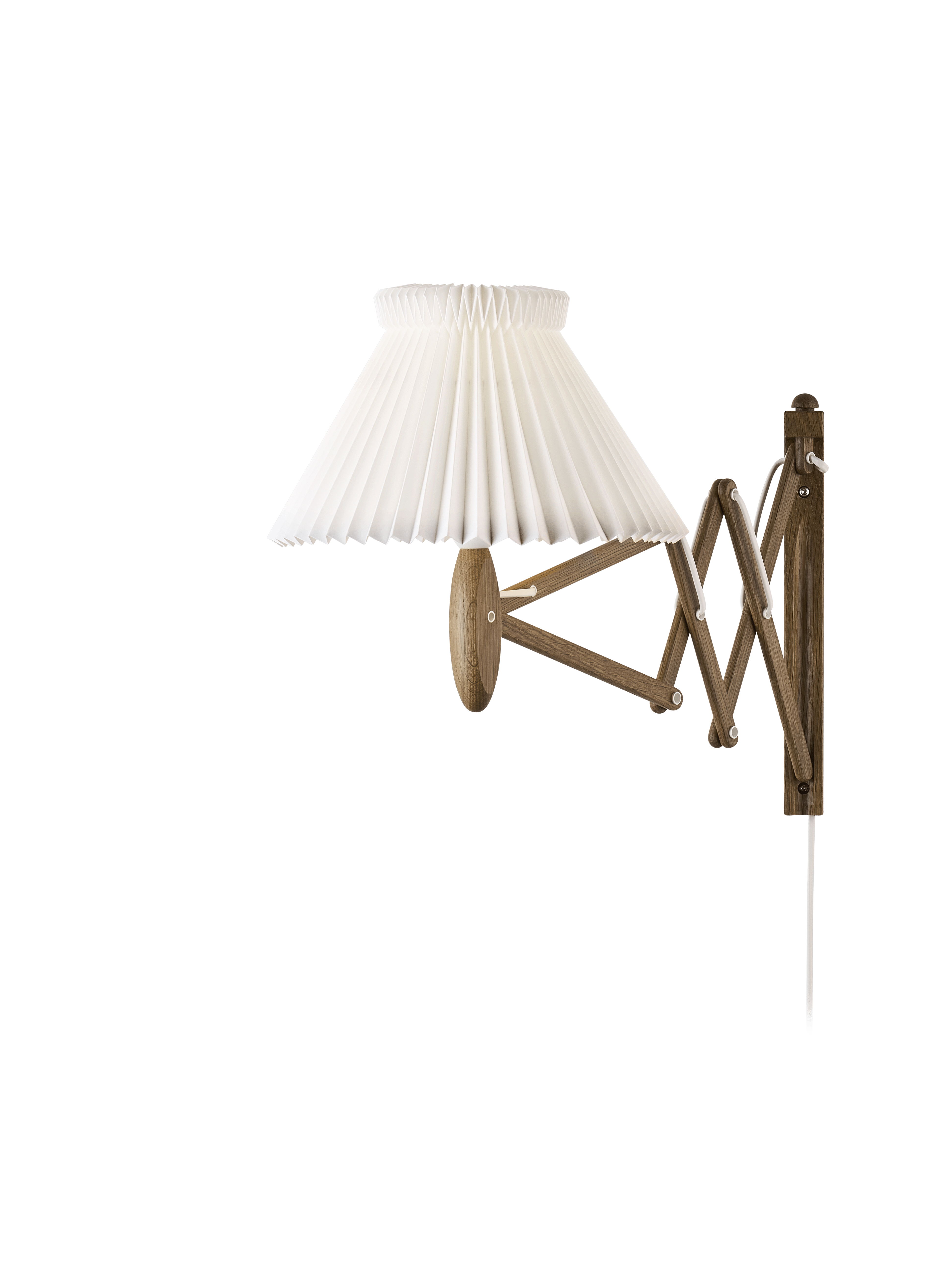 Nástěnná lampa MODEL 224 1/17 SAX bílá s tmavě dubovým podstavcem