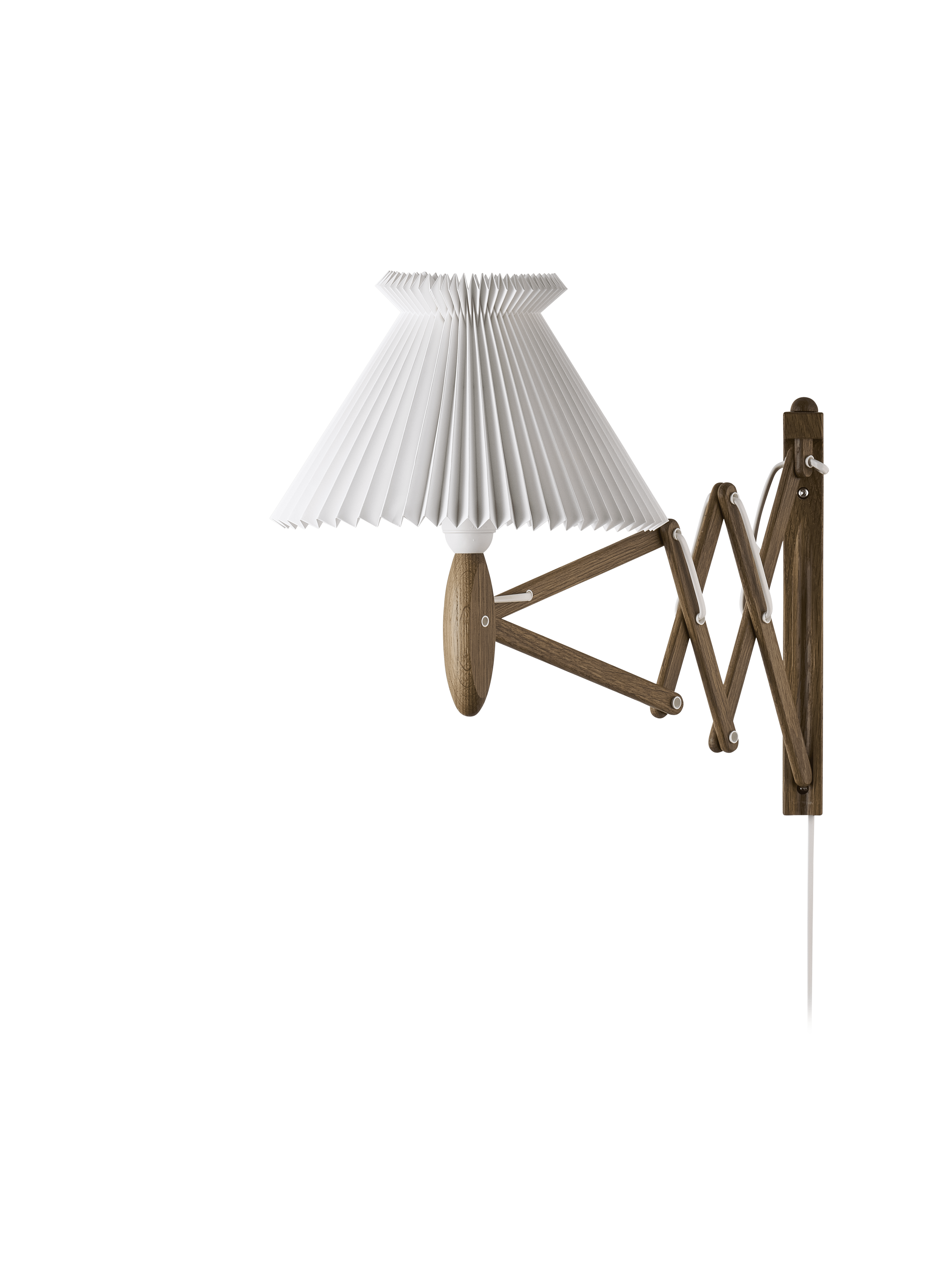 Nástěnná lampa MODEL 224 6/17 SAX bílá s tmavě dubovým podstavcem
