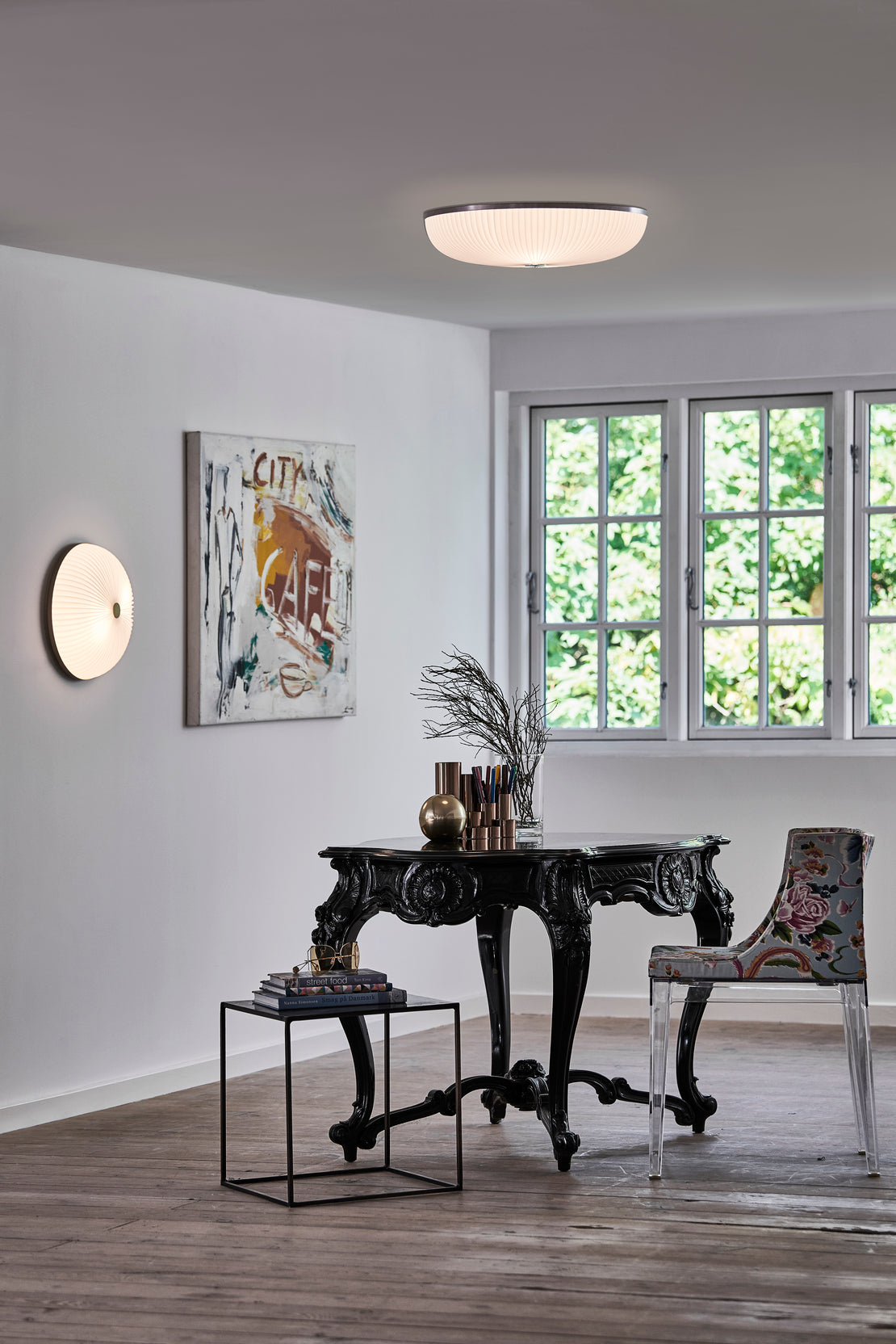 Nástěnná lampa MODEL 235 LAMELLA bílá se zlatou