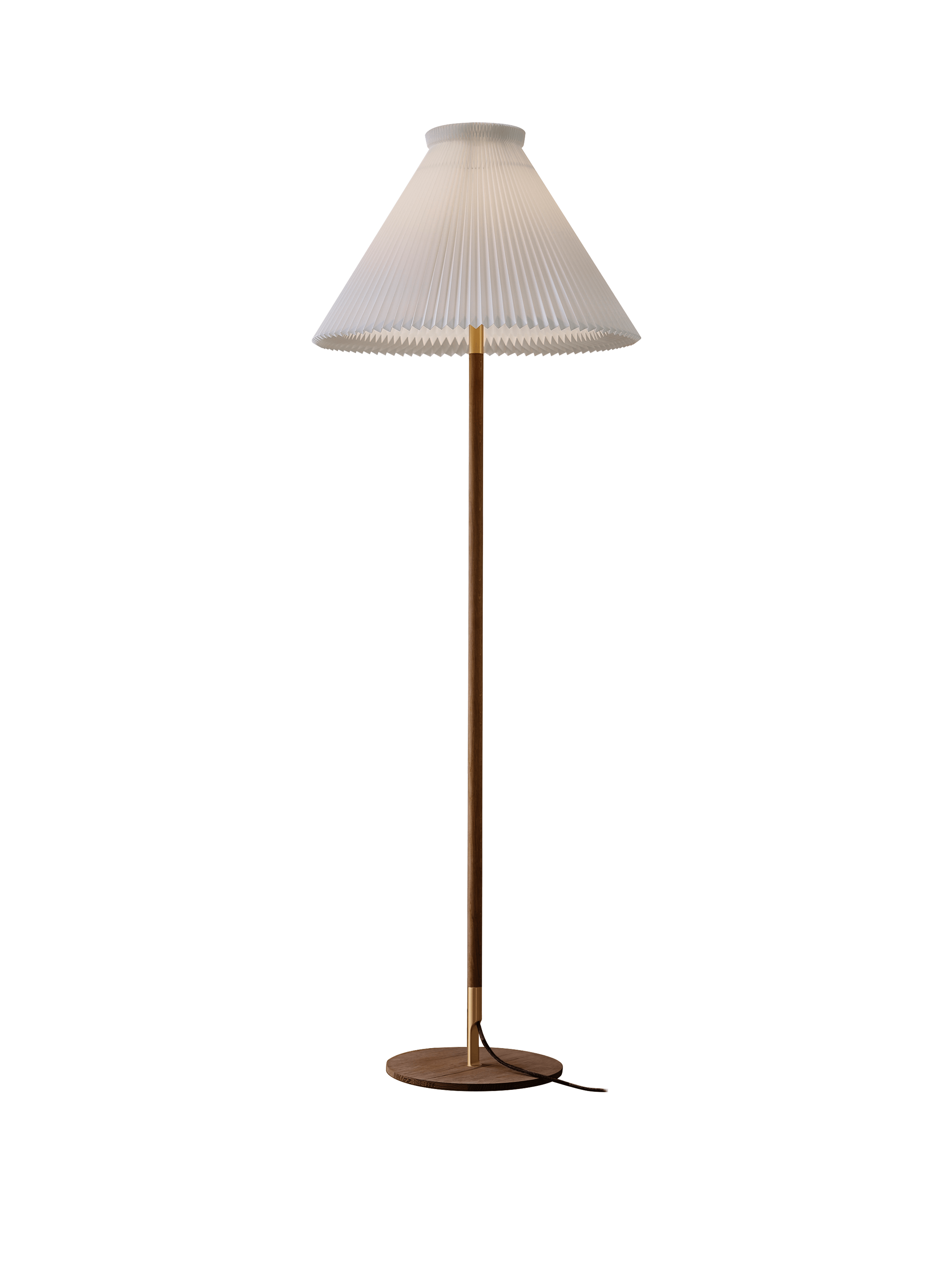 Stojací lampa MODEL 328 LK 80 bílá s tmavě dubovým podstavcem
