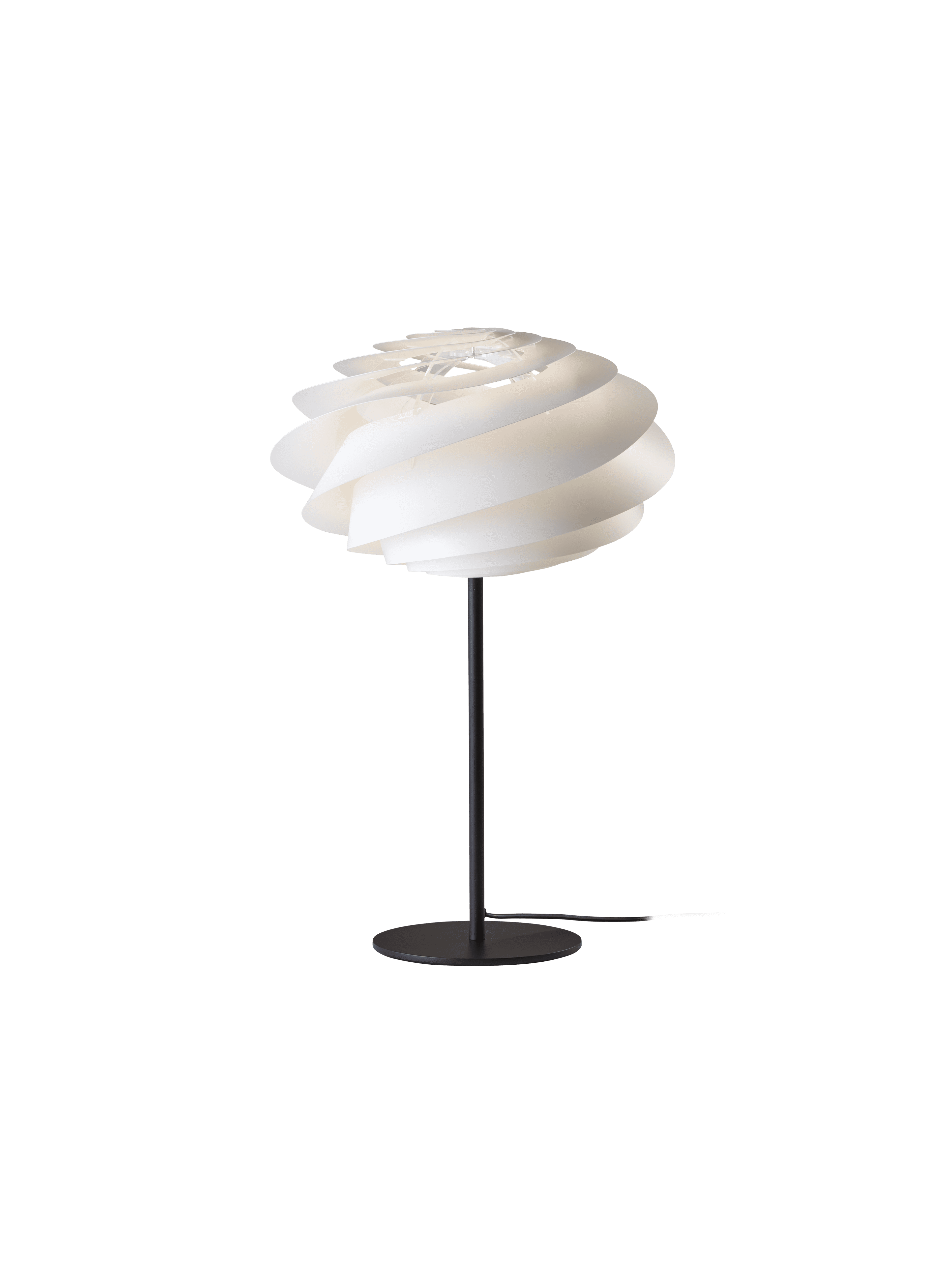 Stolní lampa MODEL 331 SWIRL bílá s černým podstavcem