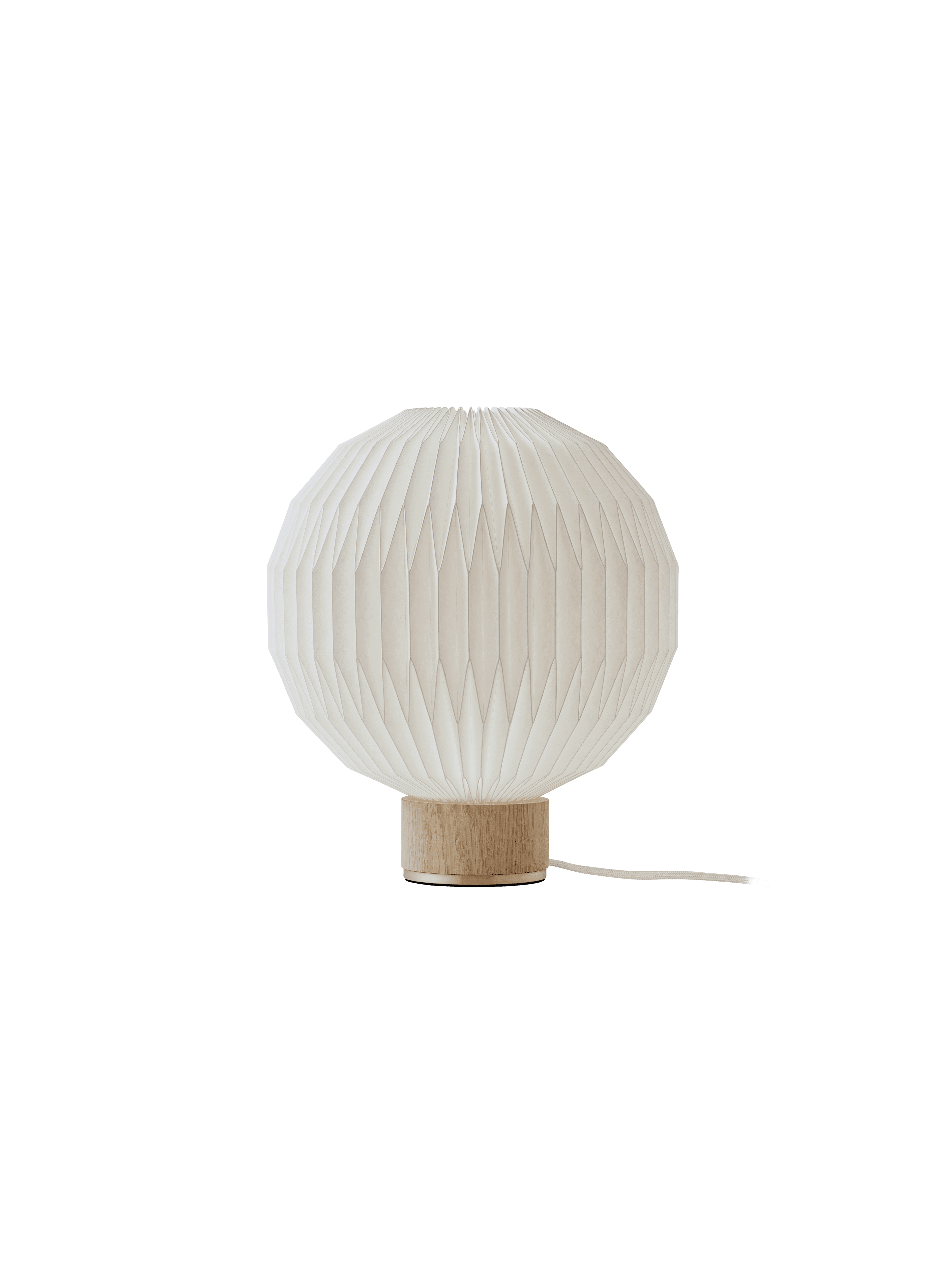 Stolní lampa MODEL 375 bílá s jasně dubovým podstavcem