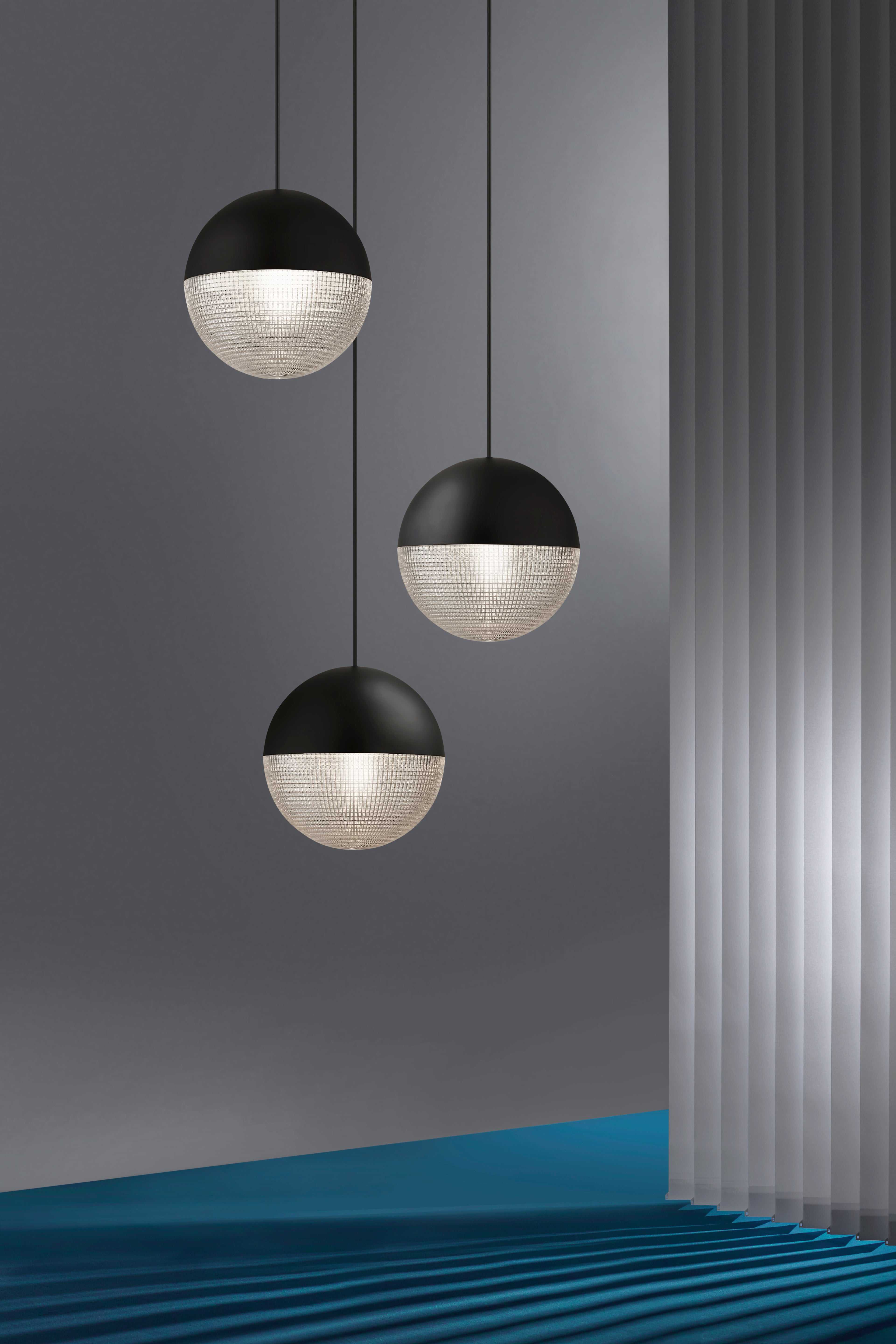 Lustrná lampa LENS FLAIR matná černá