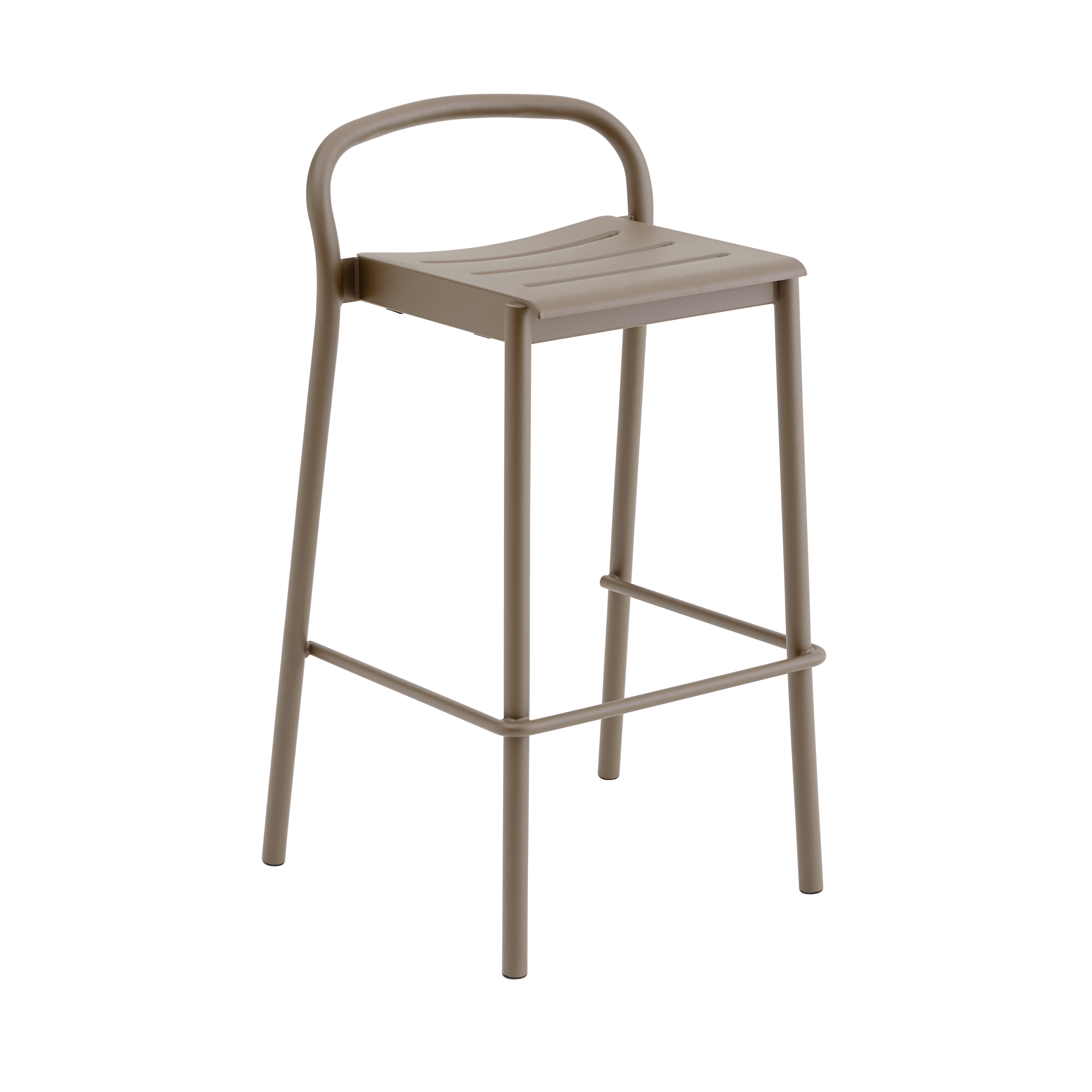 Outdoor Stool LINEAR taupe steel