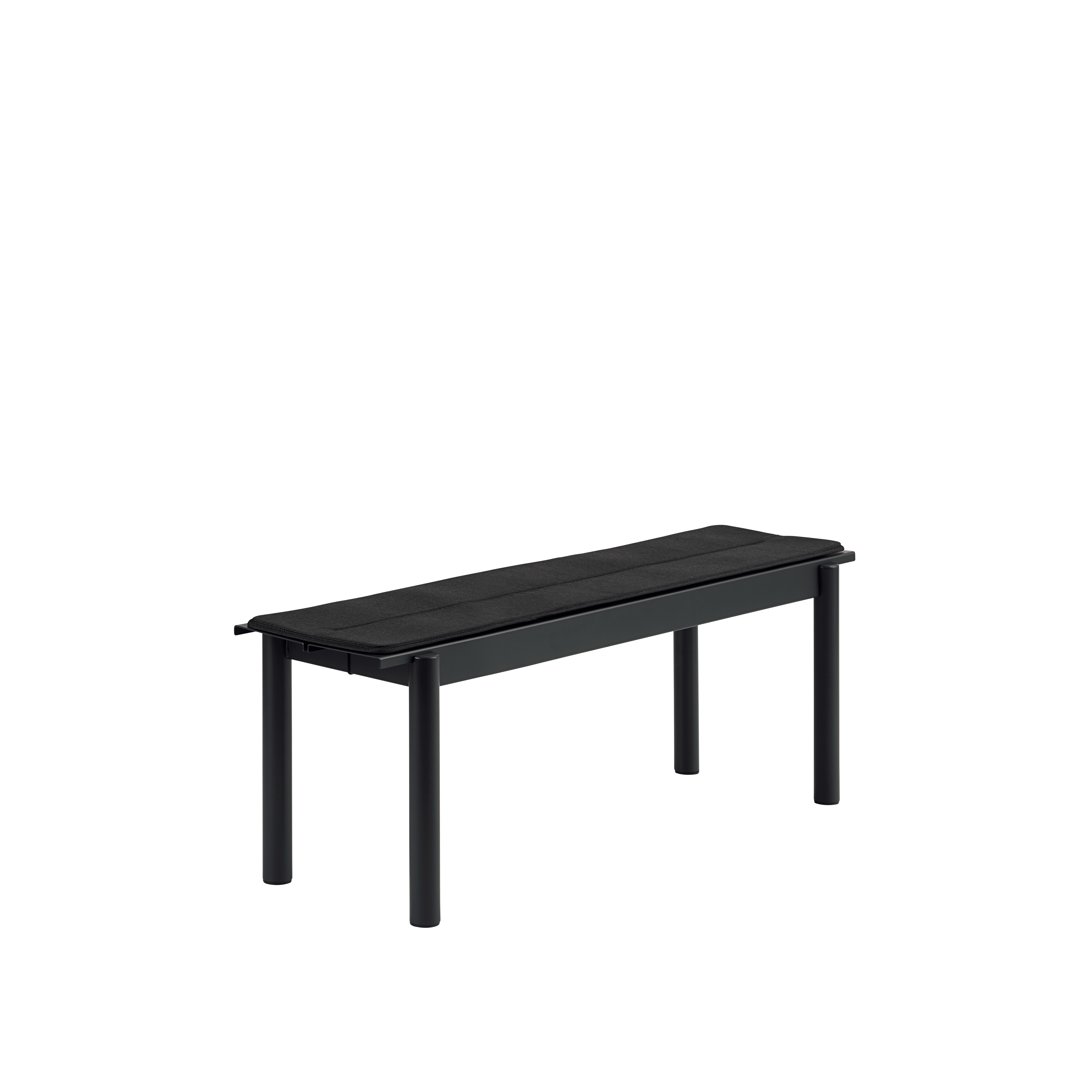 Černá ocelová venkovní lavička LINEAR