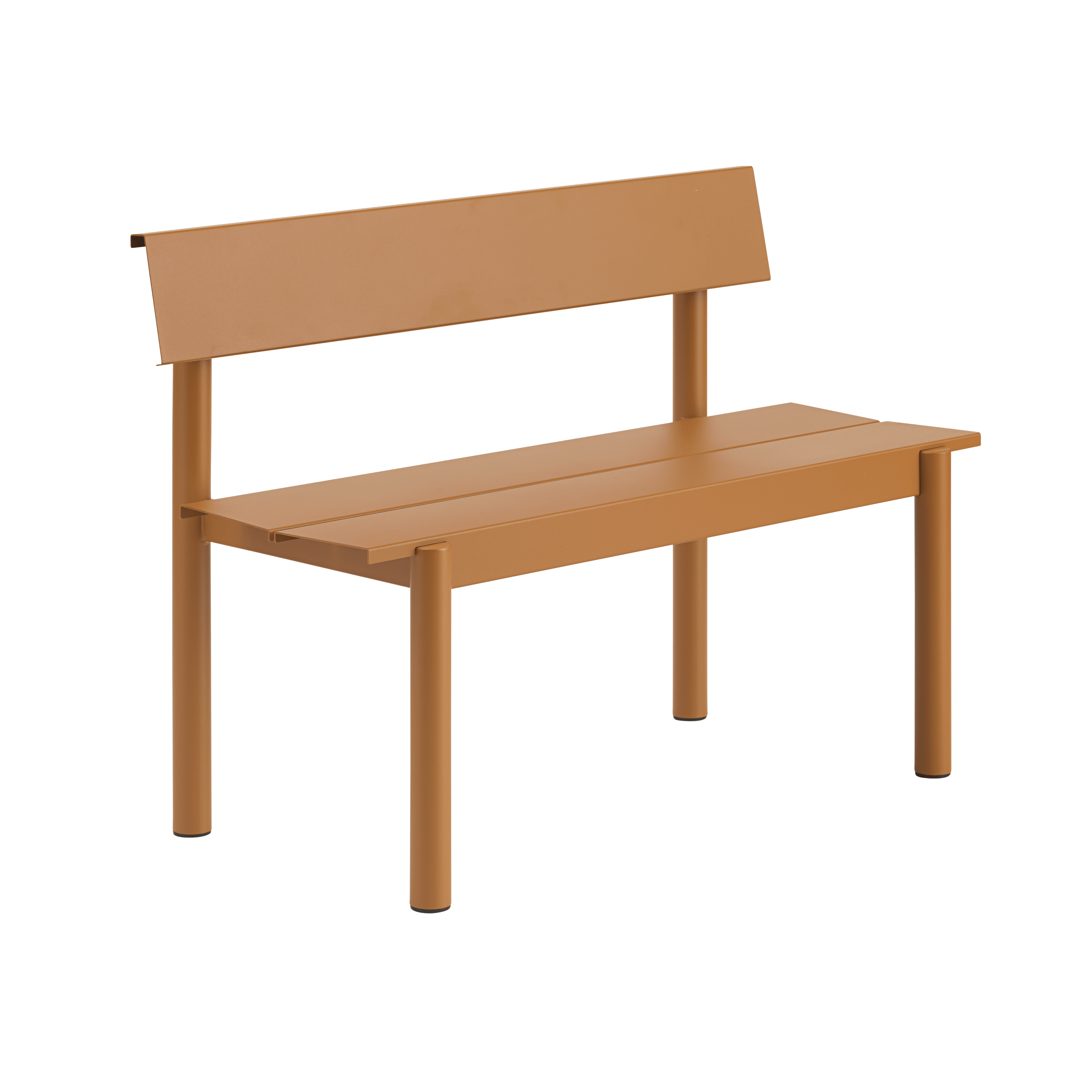 Zahradní lavice s opěradlem LINEAR oranžová ocel