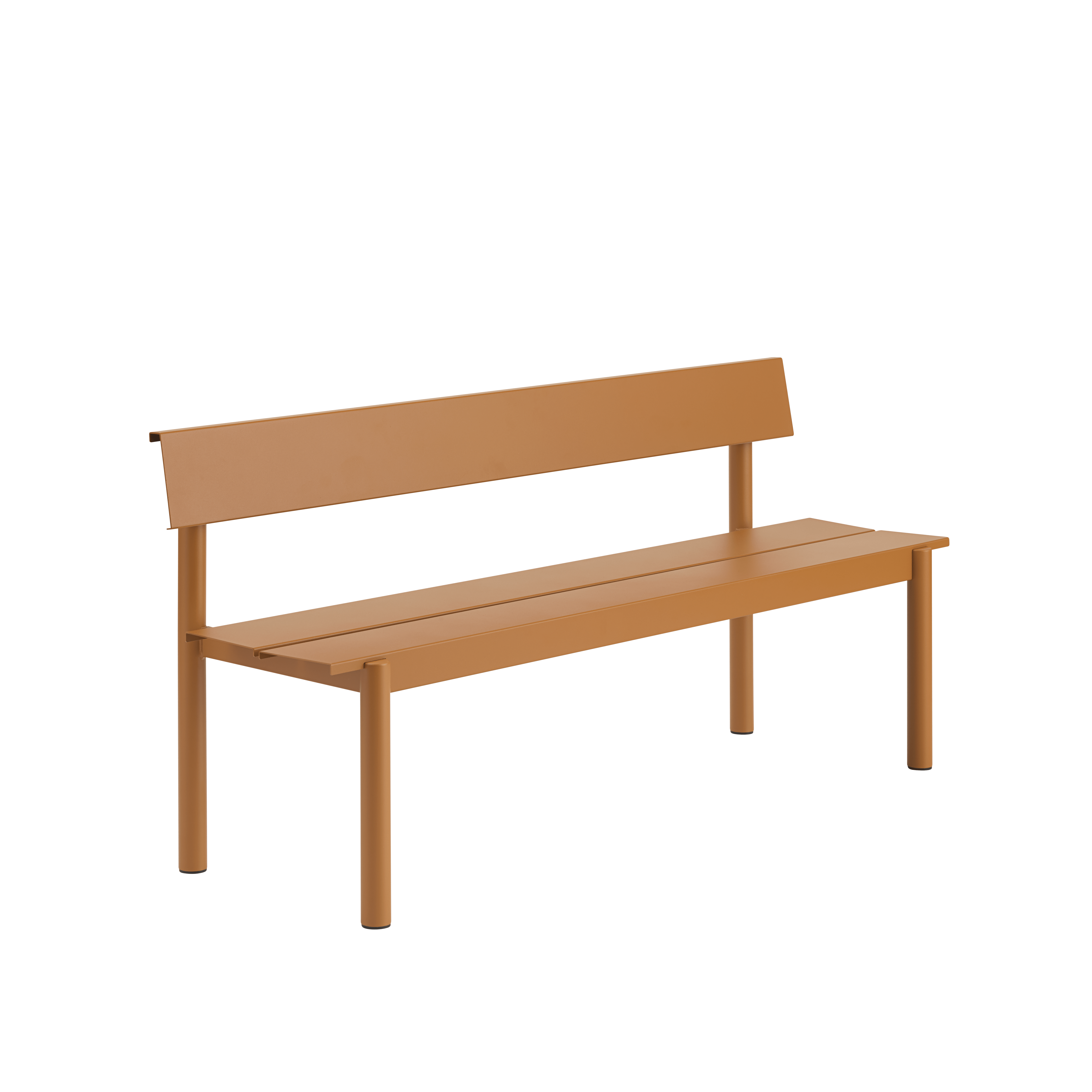 Zahradní lavice s opěradlem LINEAR oranžová ocel