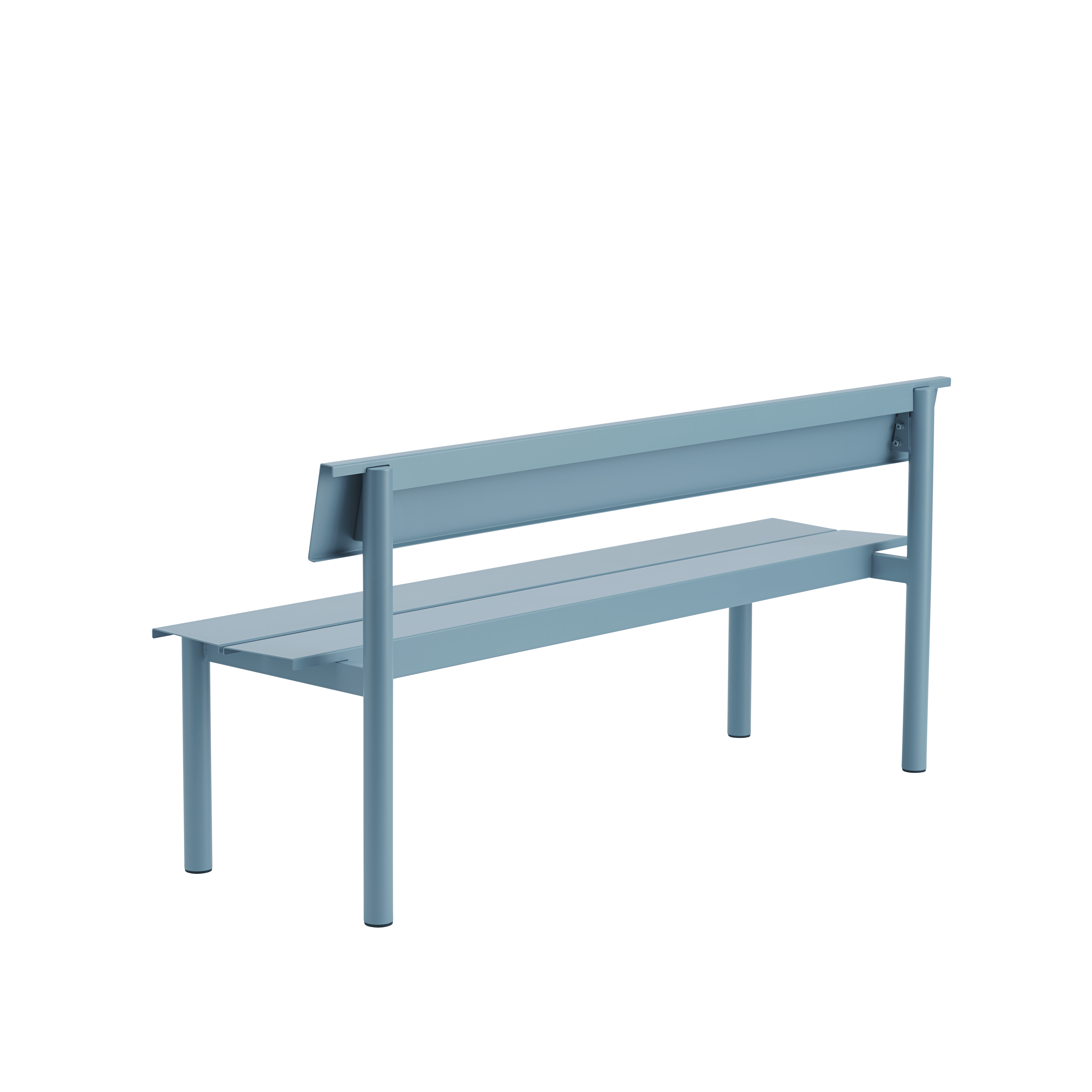Zahradní lavice s opěradlem LINEAR modrá ocel