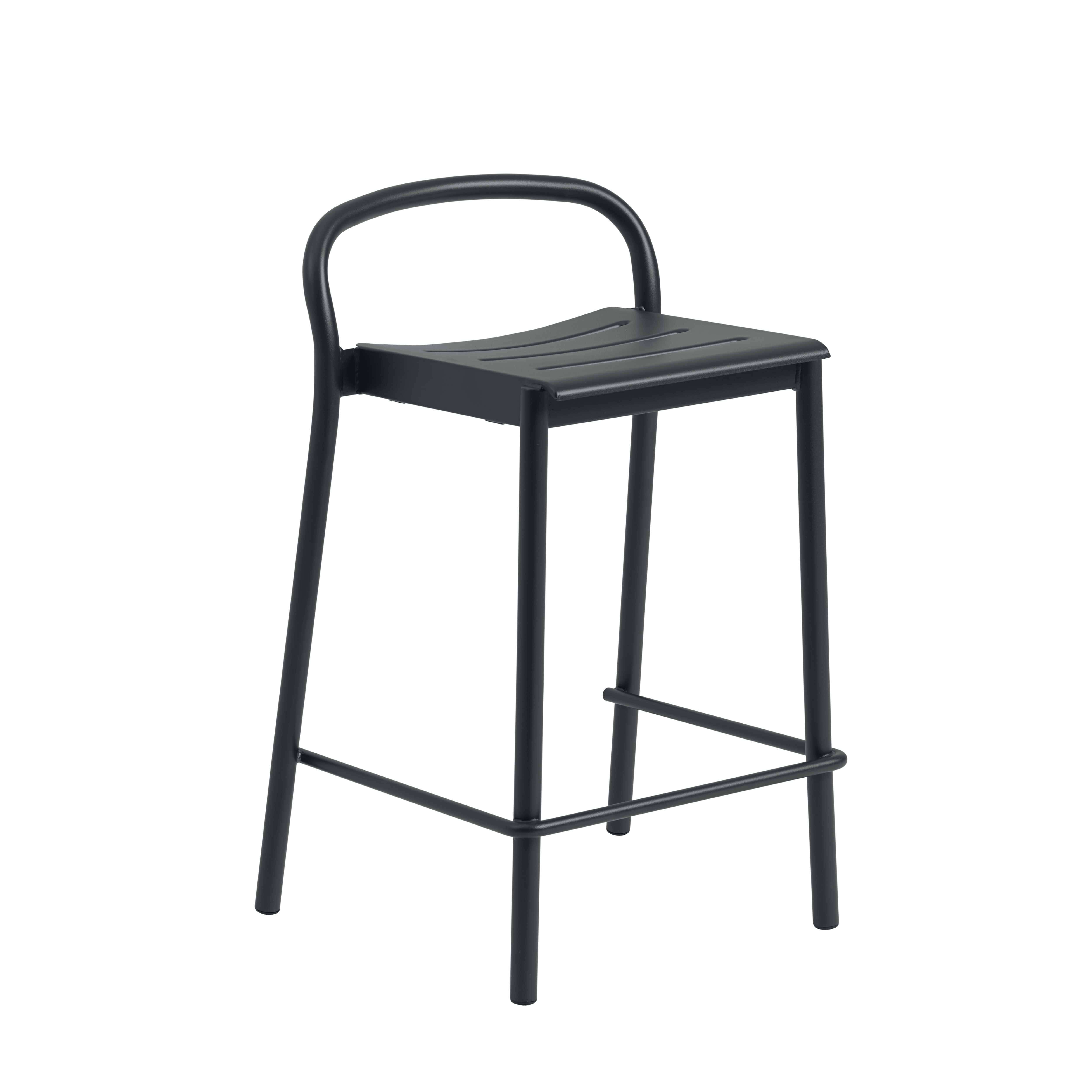 Outdoor Stool LINEAR Black Steel