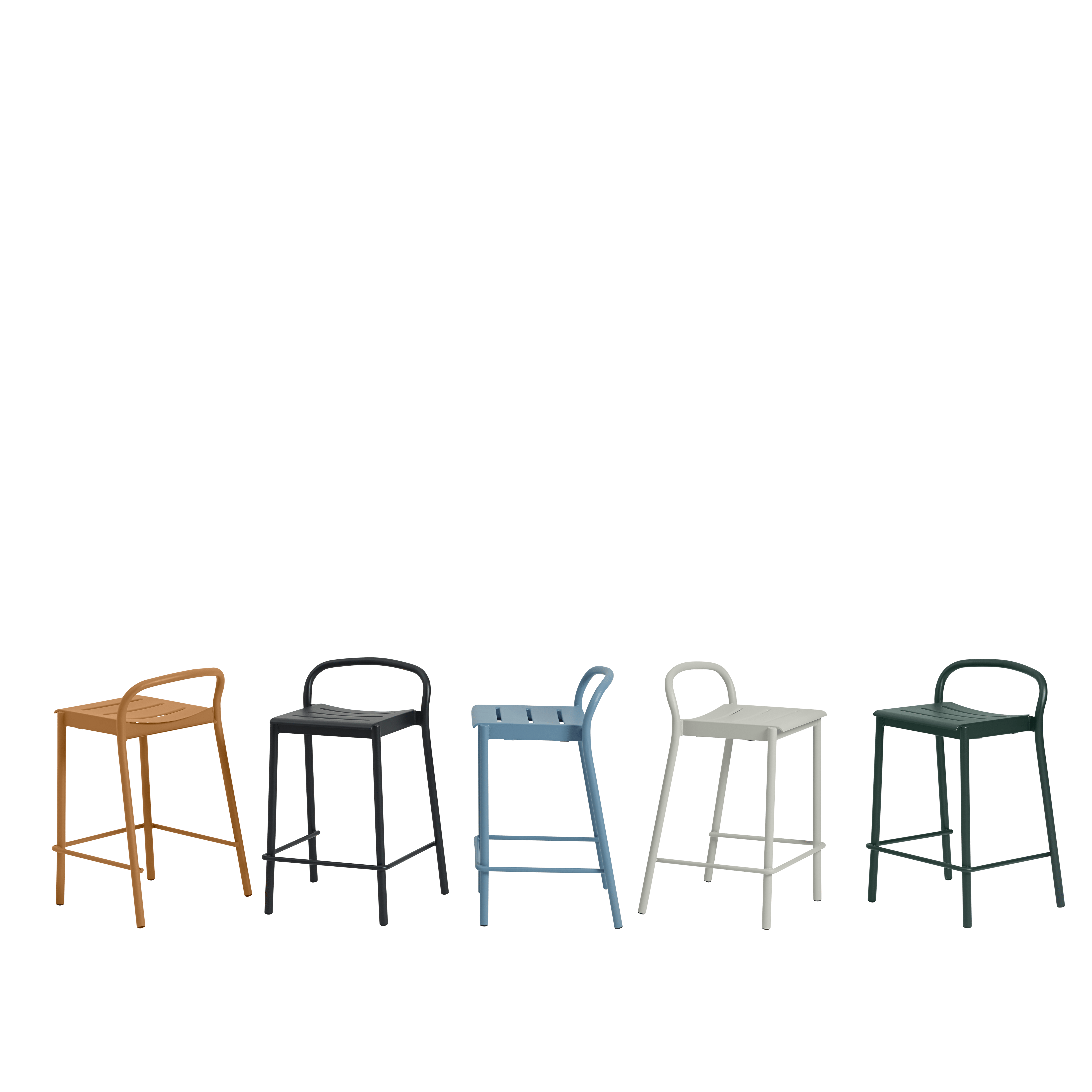 Outdoor Stool LINEAR Black Steel