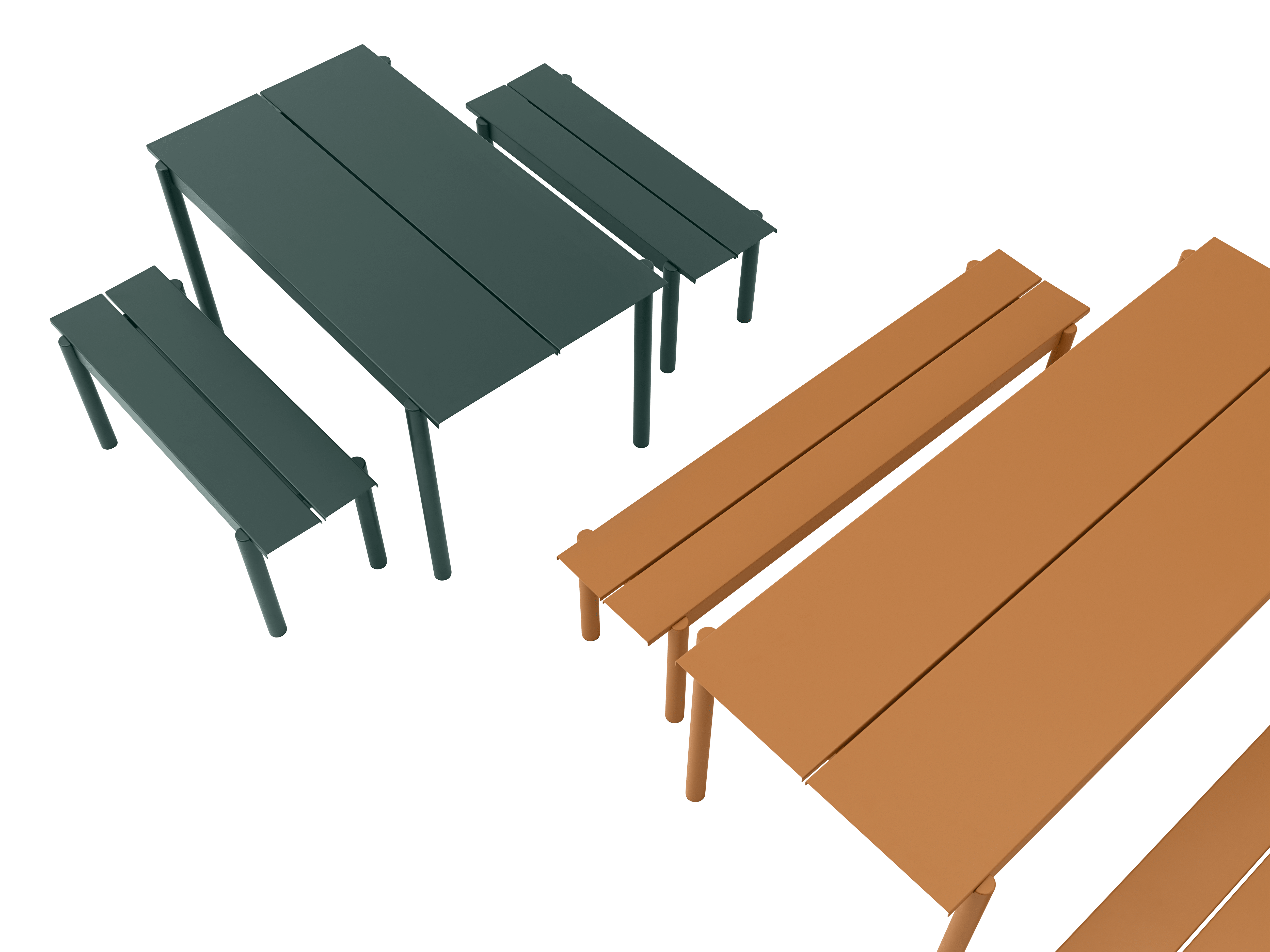 LINEAR Outdoor Table Orange Steel