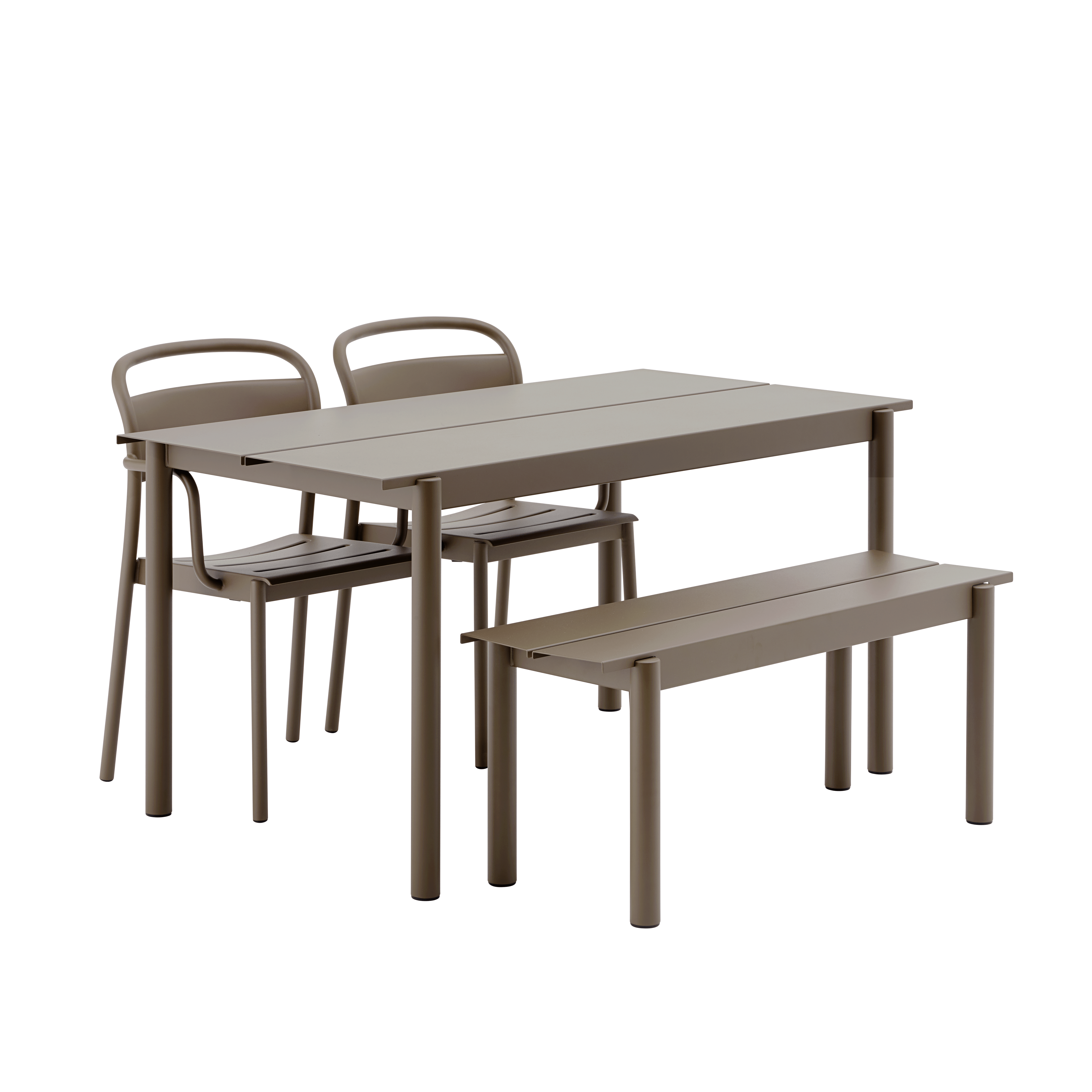 LINEAR taupe outdoor table steel