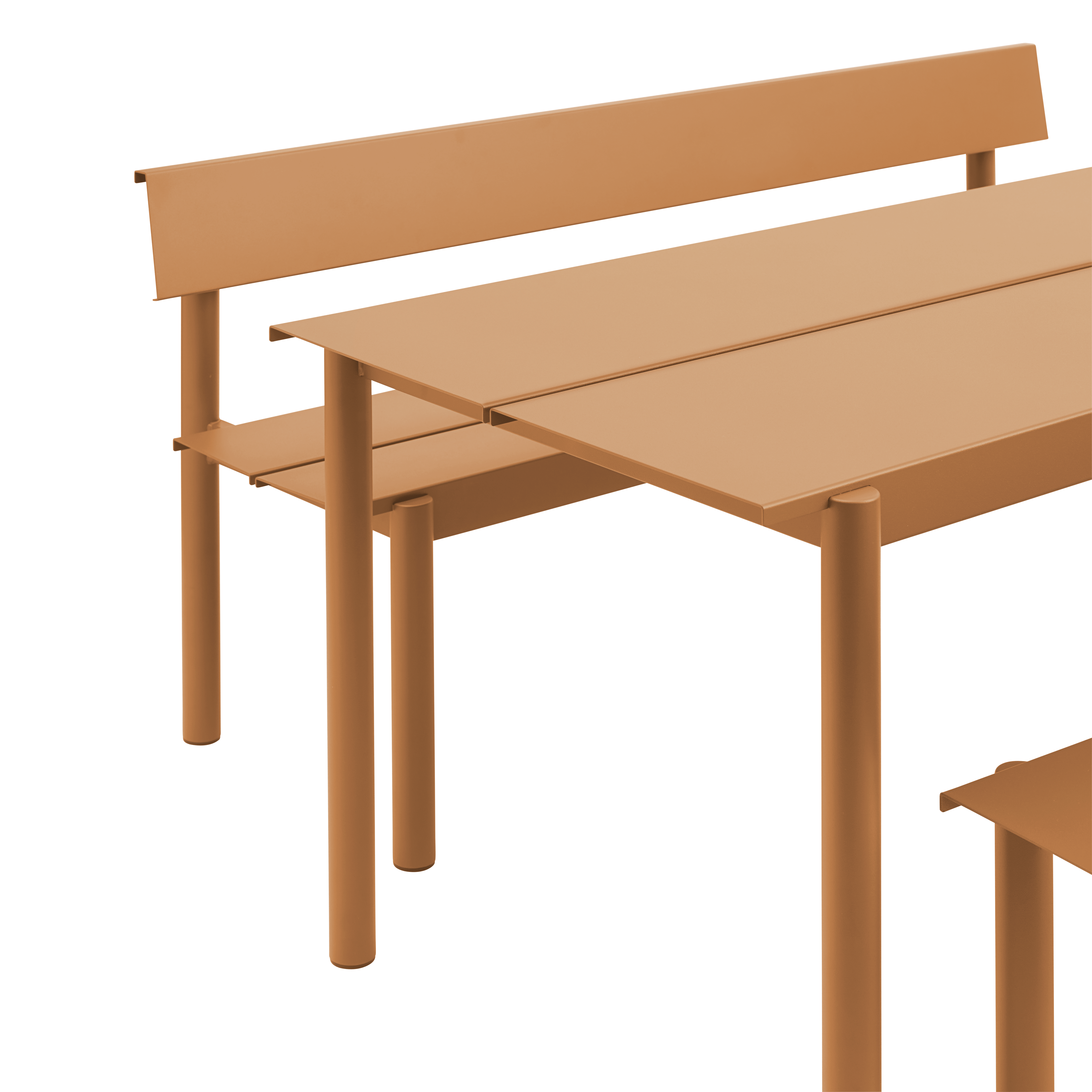 Zahradní lavice s opěradlem LINEAR oranžová ocel