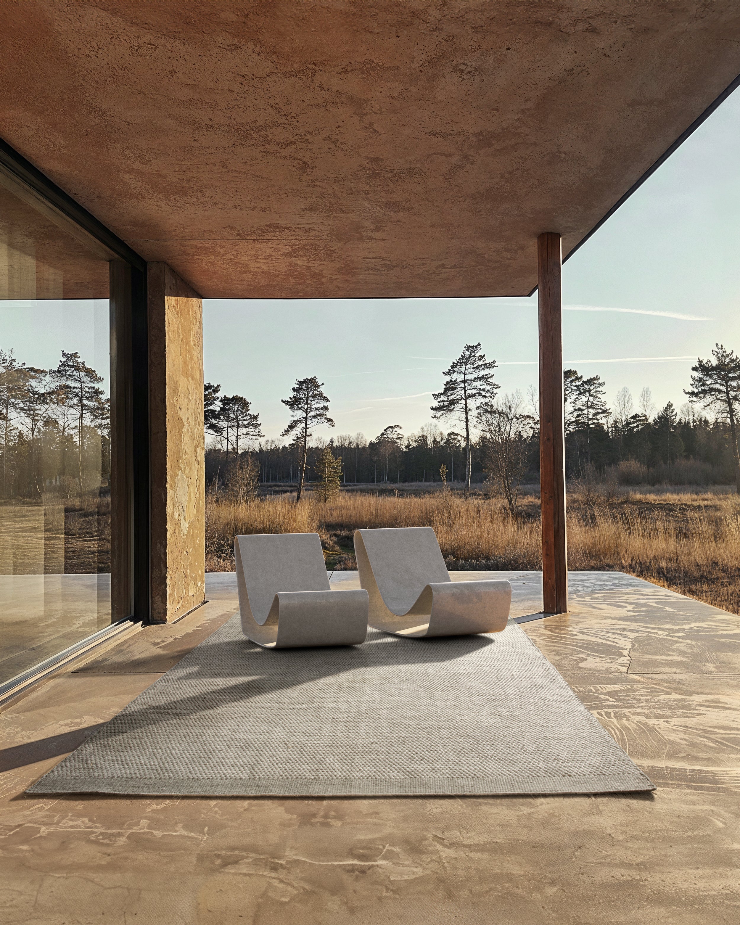 ADONIC MIST Round Rug - MIXED Black and White