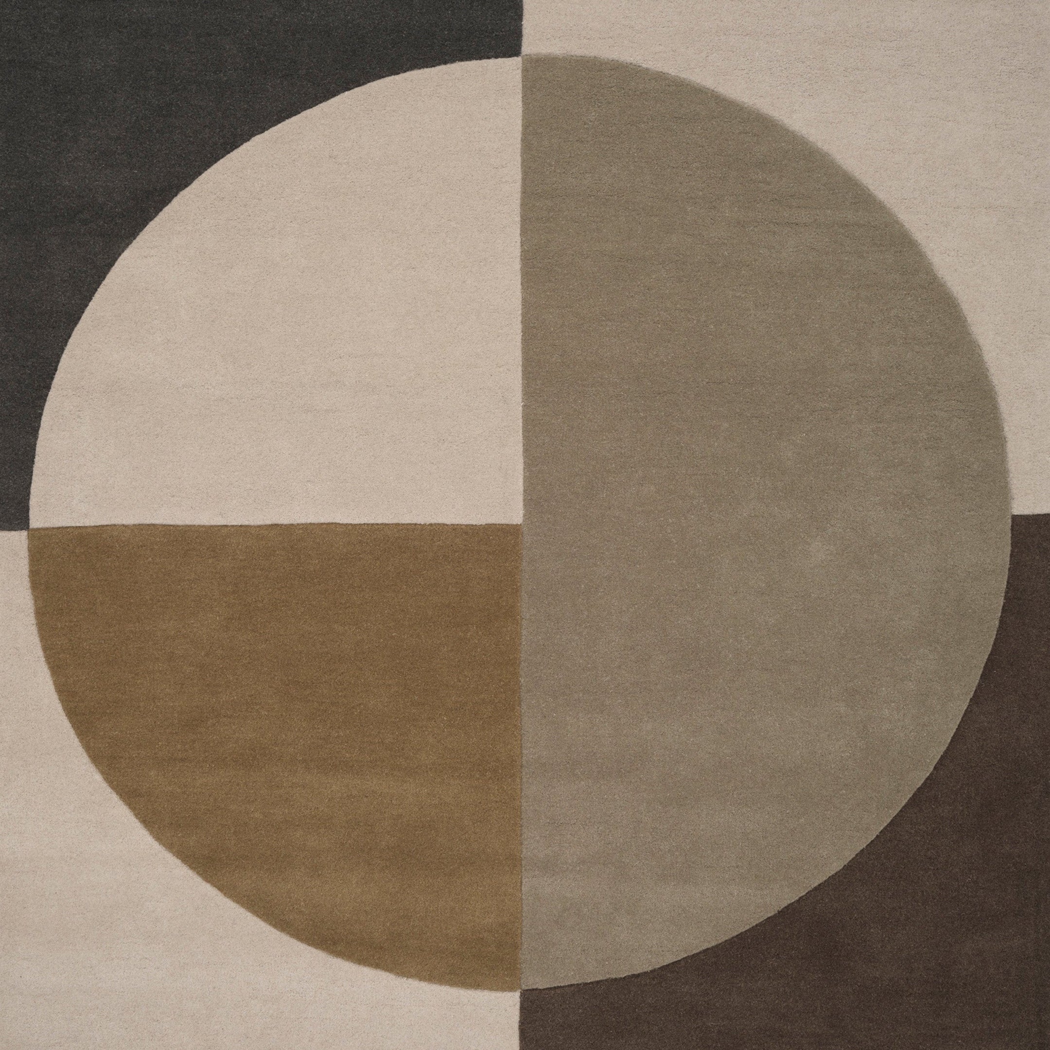 RADIALITY Rug - OLIVE beige with brown