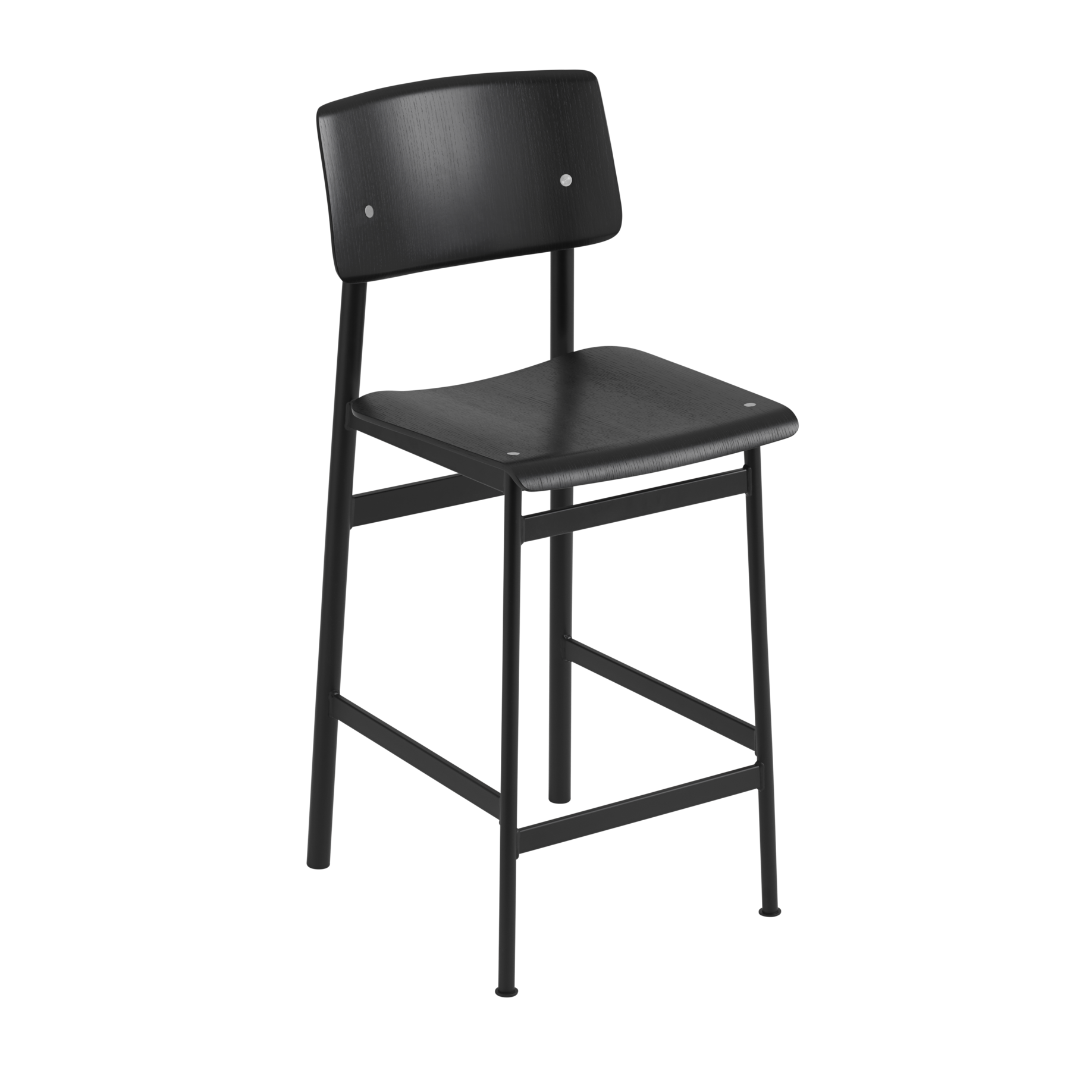 LOFT Bar Stool Black Oak Veneer with Black Base