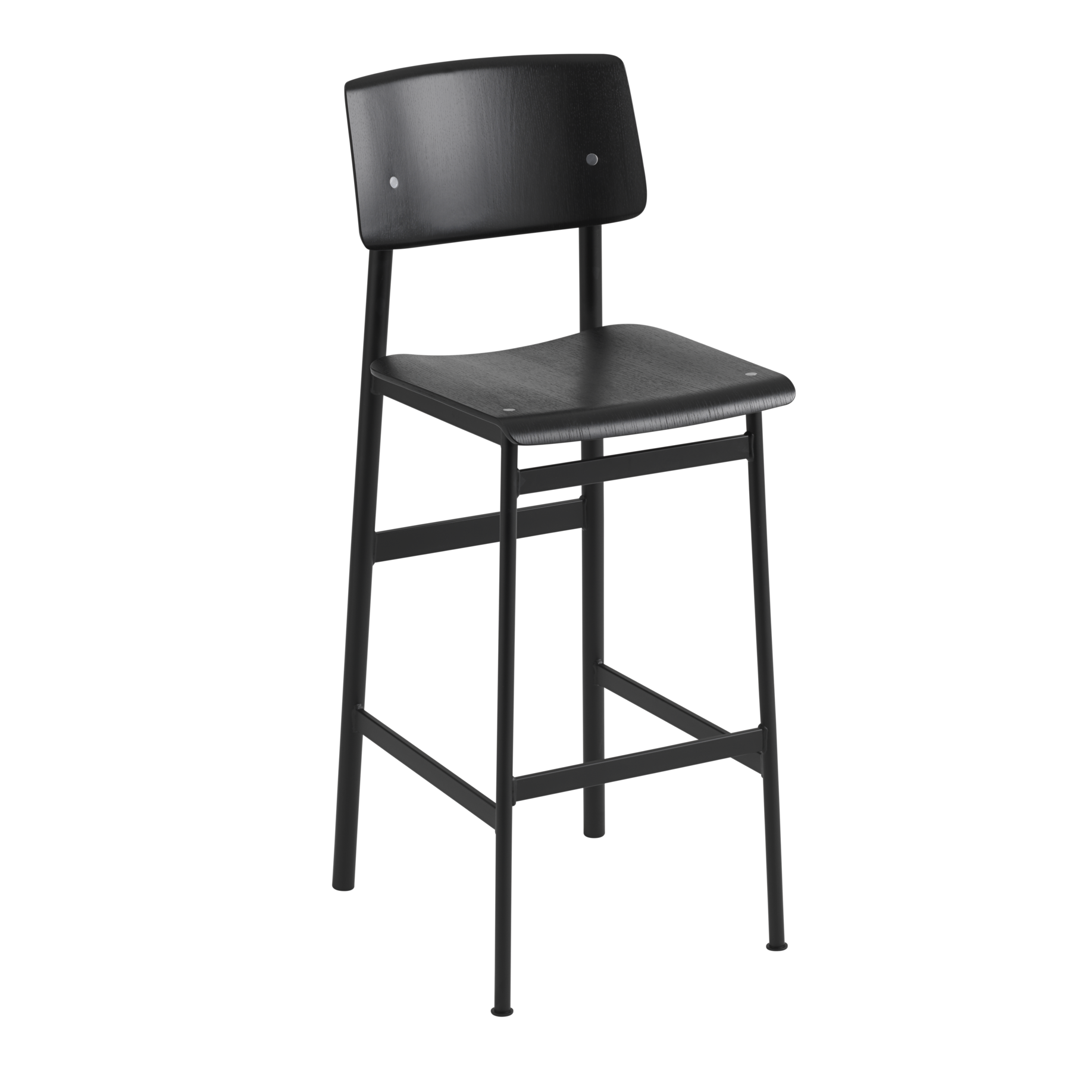 LOFT Bar Stool Black Oak Veneer with Black Base