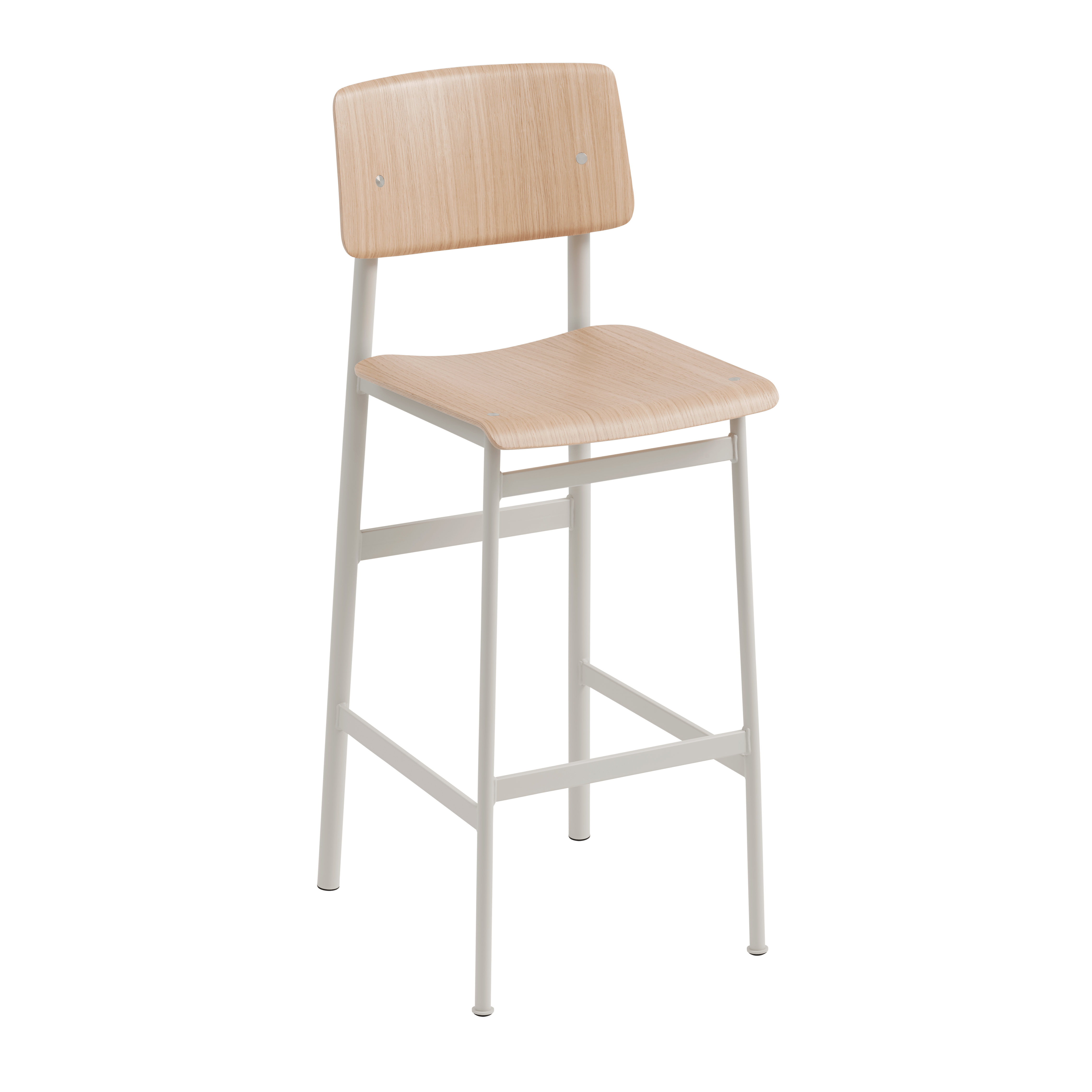 LOFT Bar Stool with Oak Veneer and Gray Base