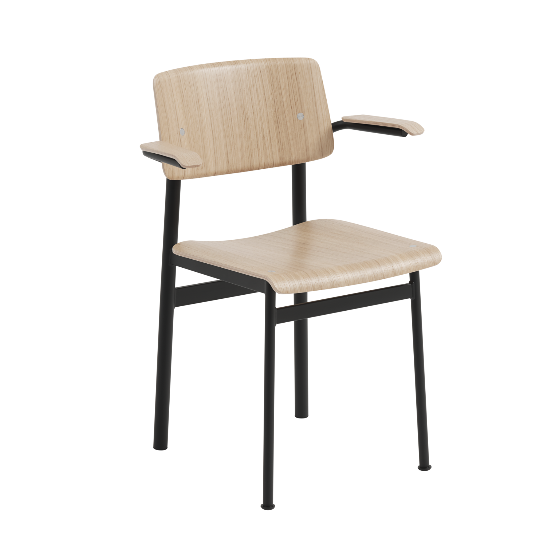 LOFT Armchair with Oak Veneer and Black Base