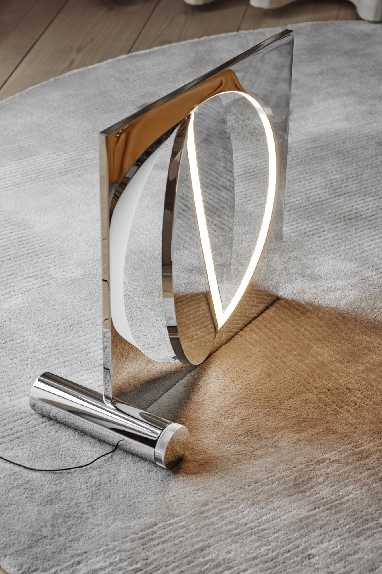 Stojací lampa MOONSETTER chromovaná