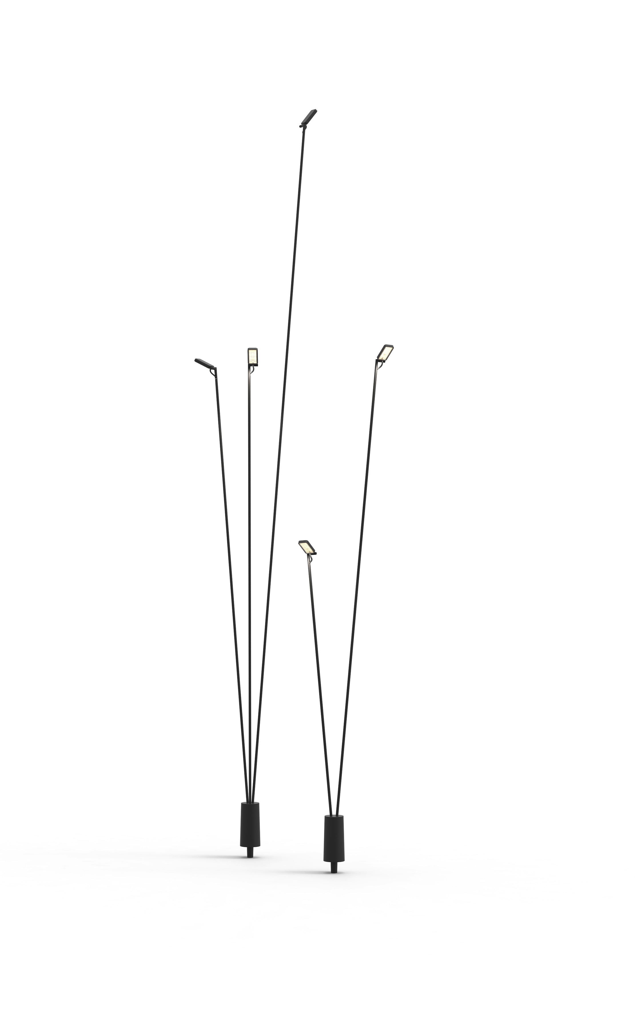 FLIA black multi-arm outdoor floor lamp