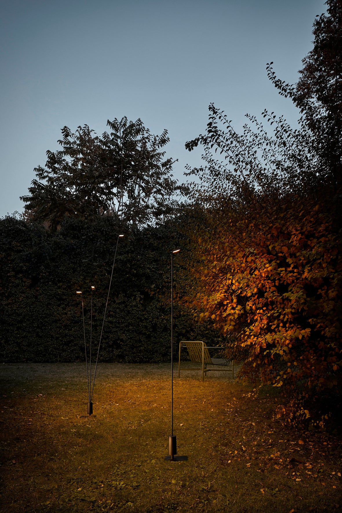 FLIA black multi-arm outdoor floor lamp