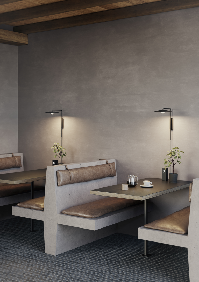 Nástěnná lampa s ramenem KOINÉ černá