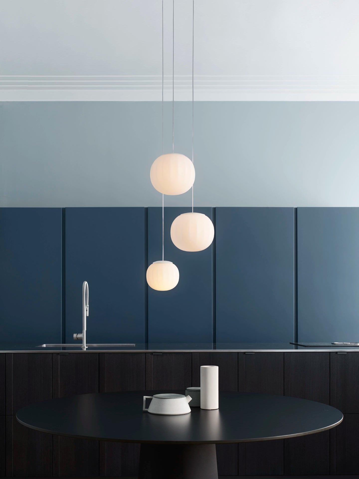 Solid white hanging lamp