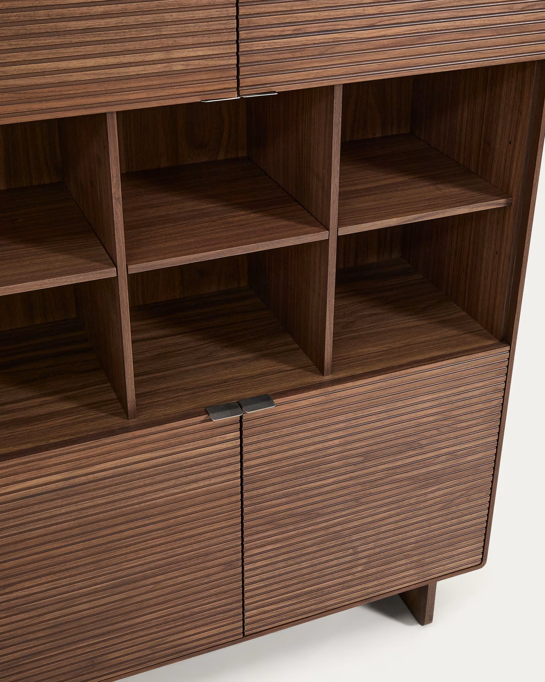 Vitrína NORLEN tmavě hnědý ořechový dýha