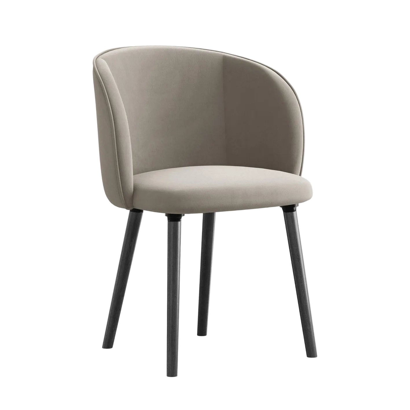 Velvet Chair MAIA taupe with Black Oak Base
