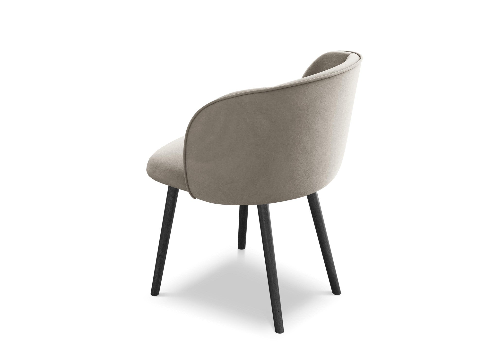 Velvet Chair MAIA taupe with Black Oak Base
