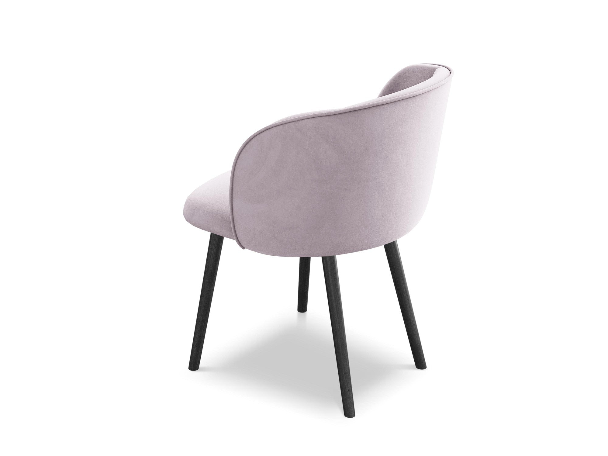 Velvet Chair MAIA in Lavender with Black Oak Base