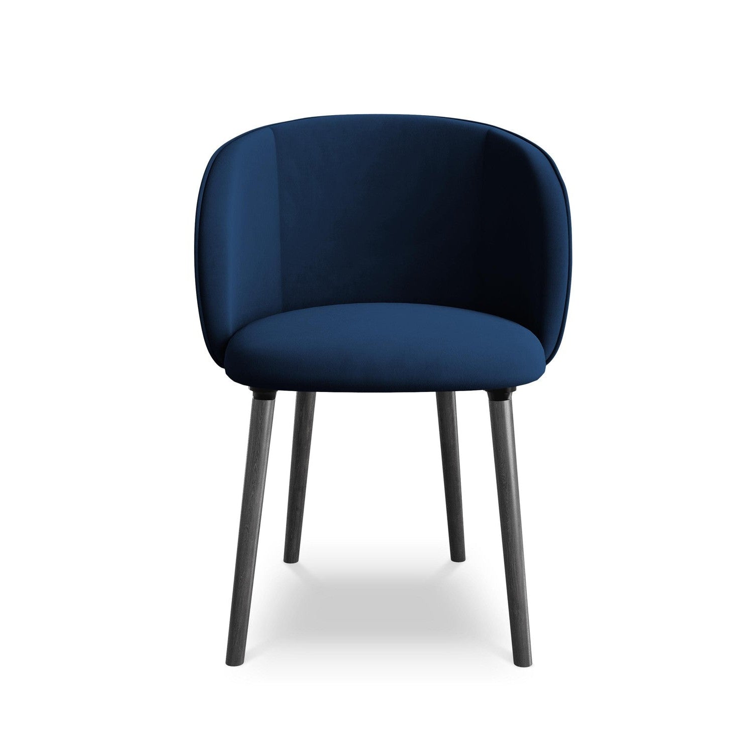 Velvet Chair MAIA Royal Blue with Black Oak Base