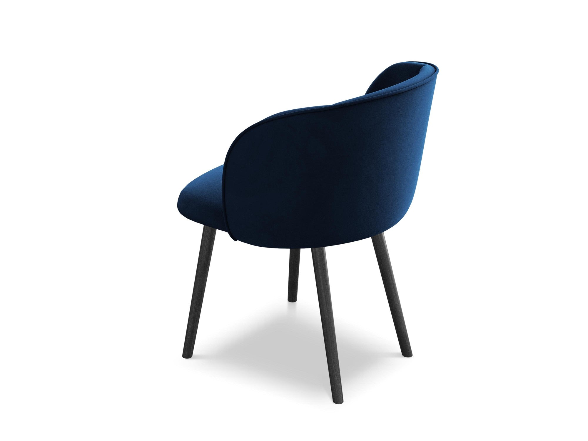Velvet Chair MAIA Royal Blue with Black Oak Base