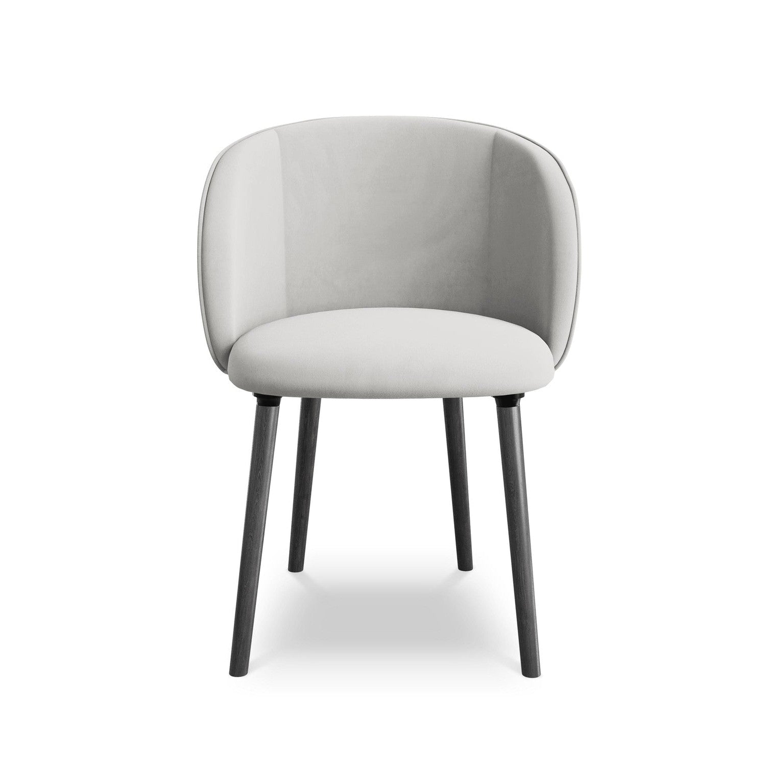 Velvet Chair MAIA silver with black oak base