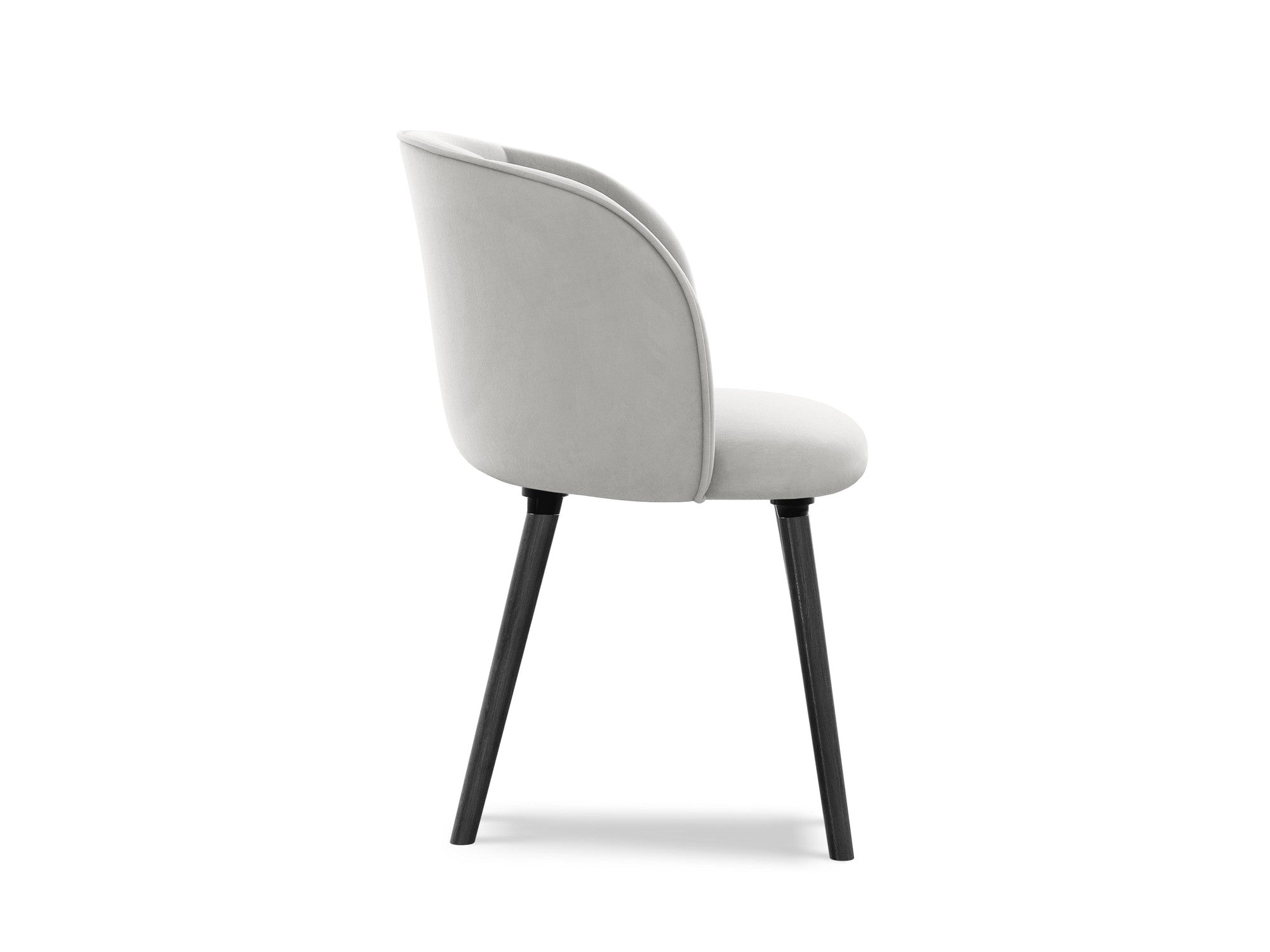 Velvet Chair MAIA silver with black oak base