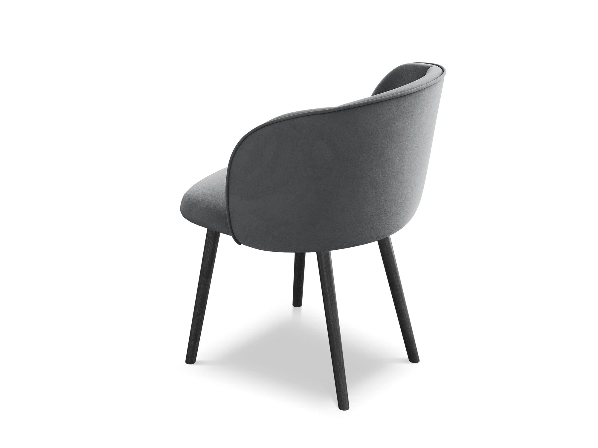 Velvet Chair MAIA Steel Gray with Black Oak Base