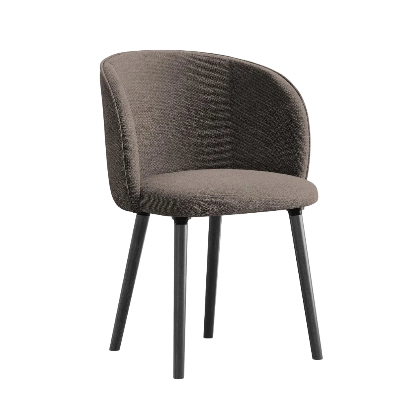 MAIA Chair in Chocolate Boucle with Black Oak Base