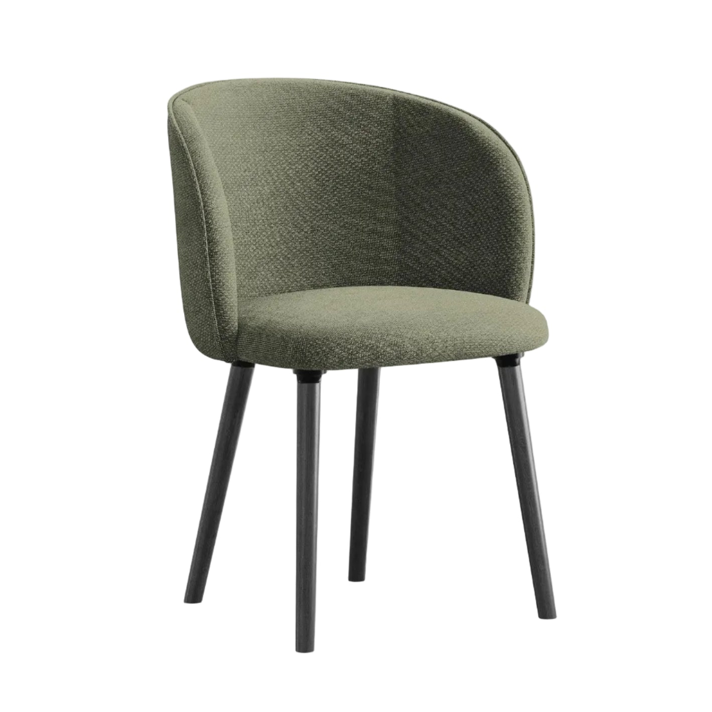 MAIA Chair in Olive Boucle with Black Oak Base