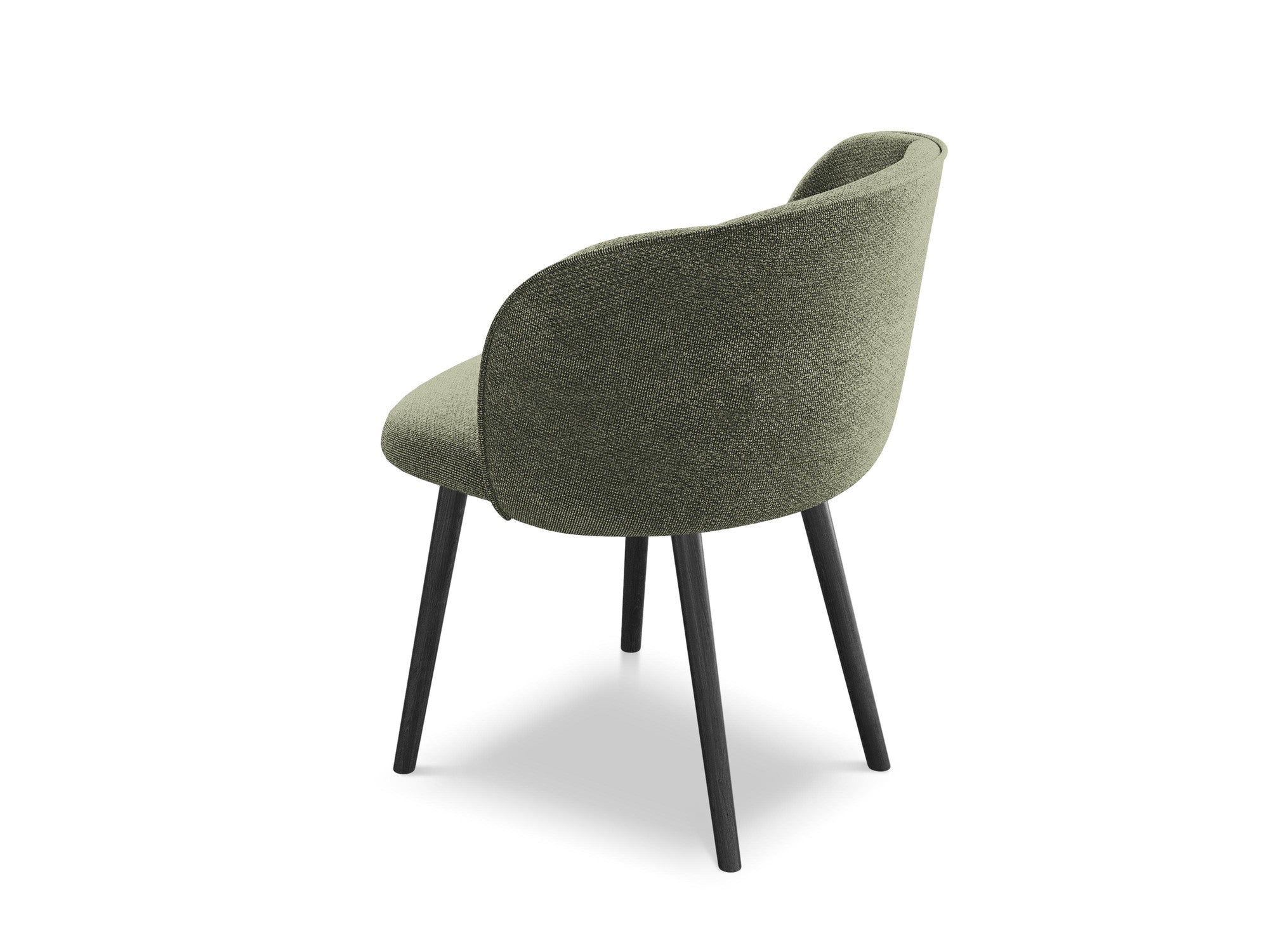 MAIA Chair in Olive Boucle with Black Oak Base