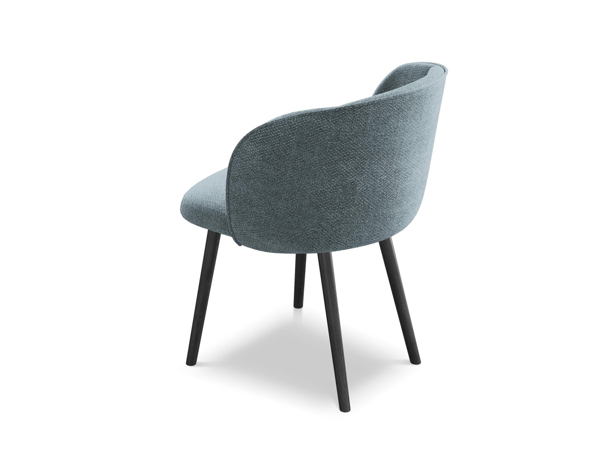 MAIA Chair in Denim Blue Boucle with Black Oak Base