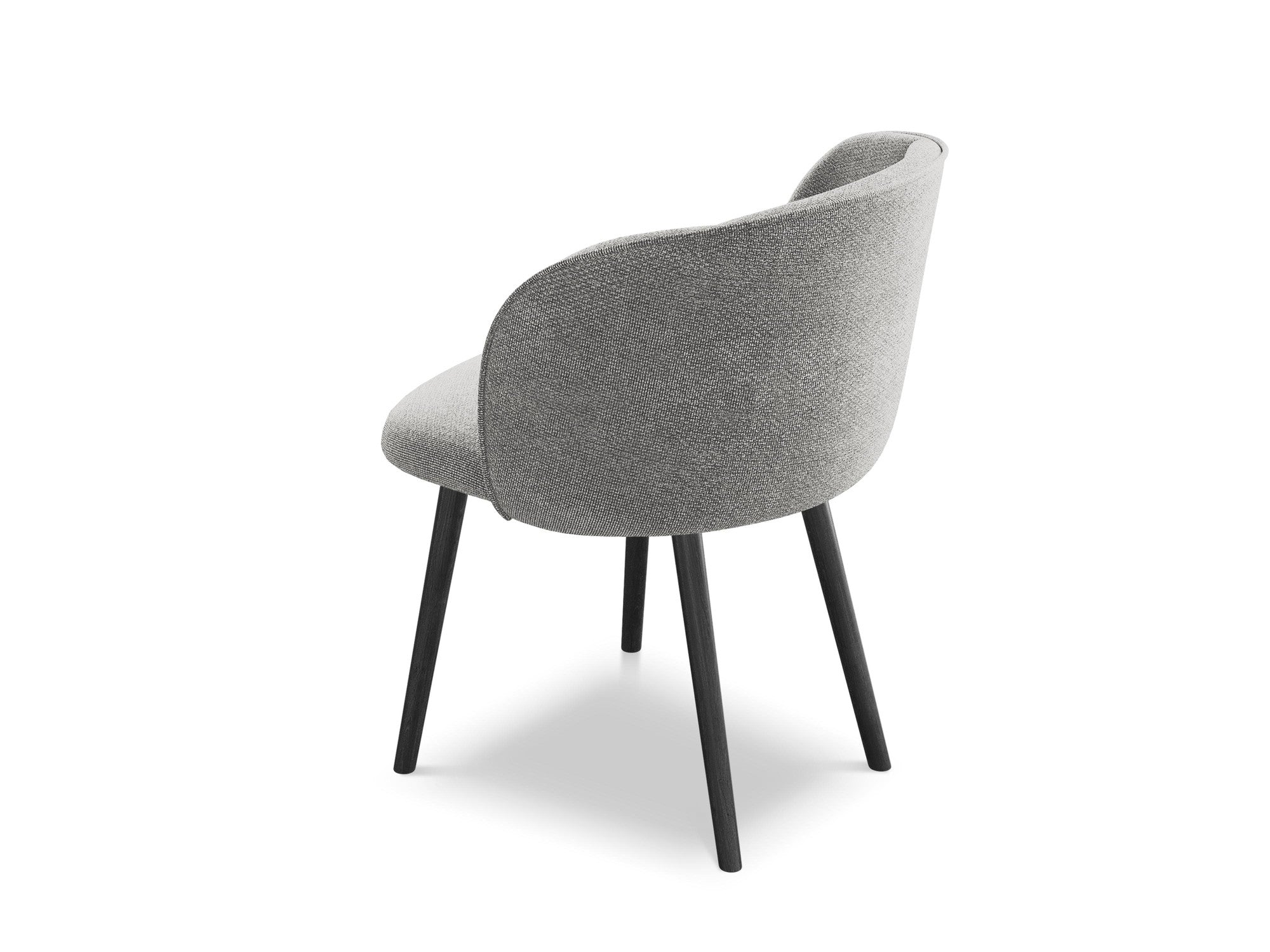 MAIA Chair in Light Gray Boucle with Black Oak Base
