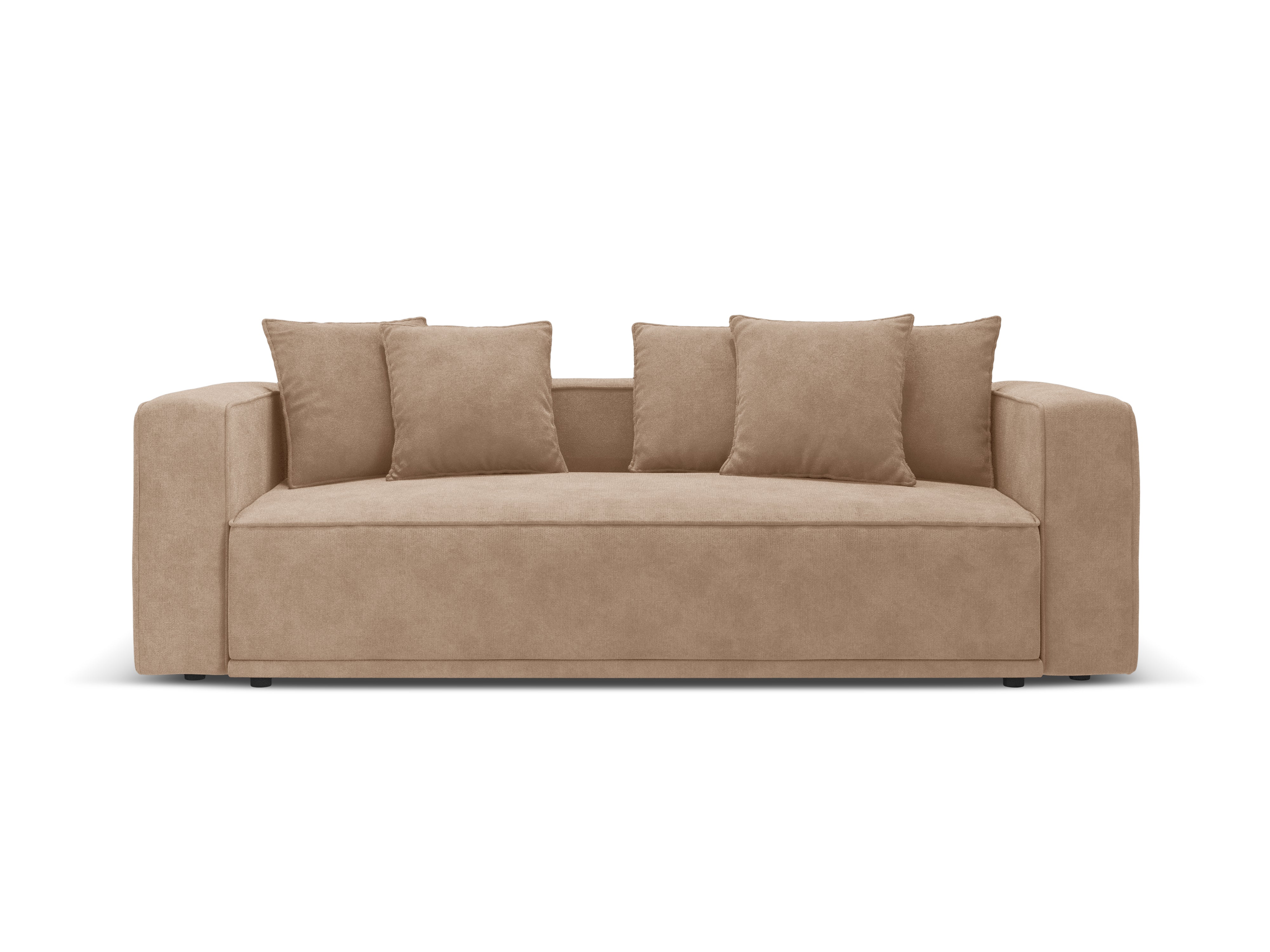 Sofa sametová s funkcí spaní RIBES tmavě béžová