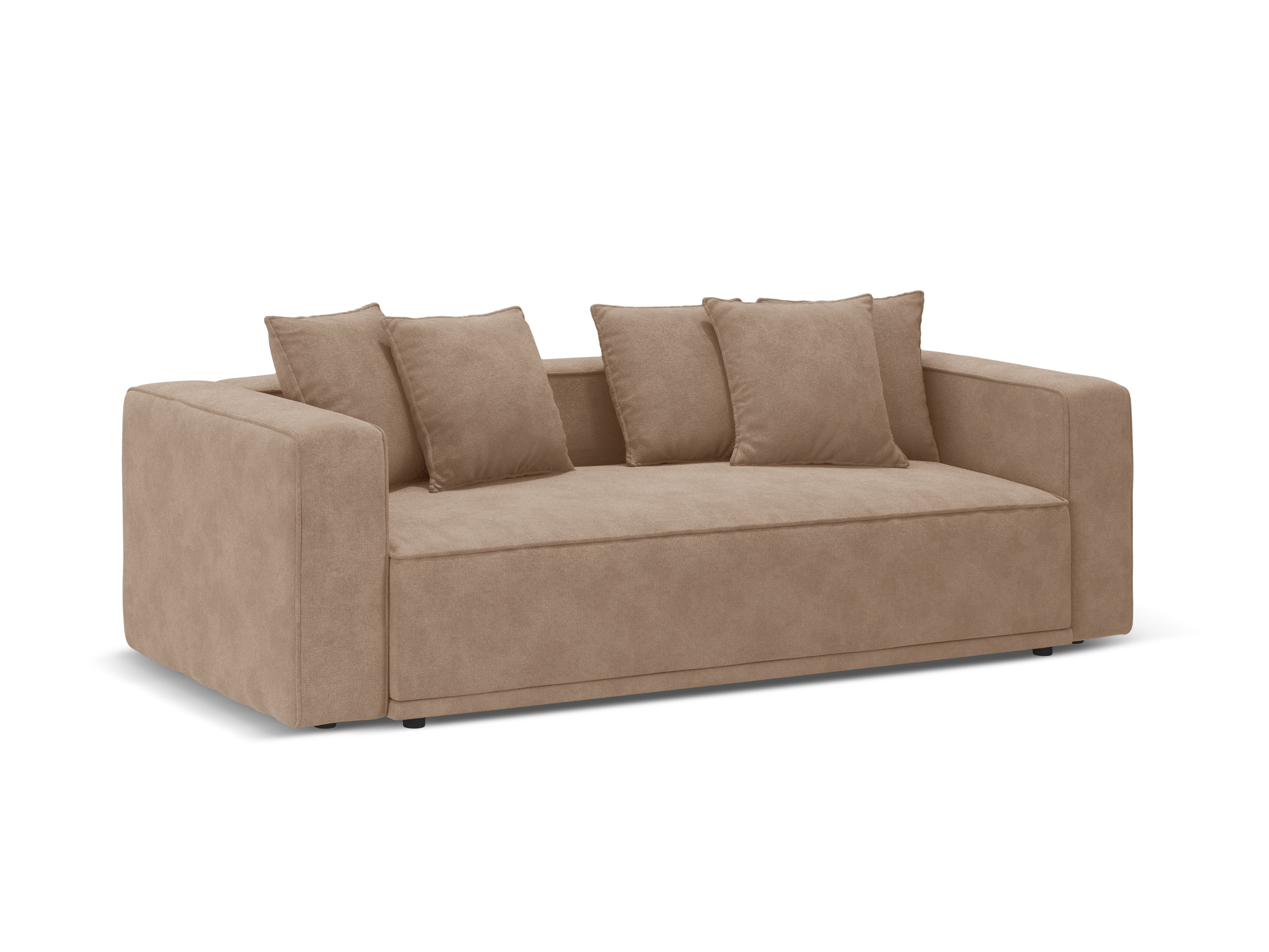 Sofa sametová s funkcí spaní RIBES tmavě béžová