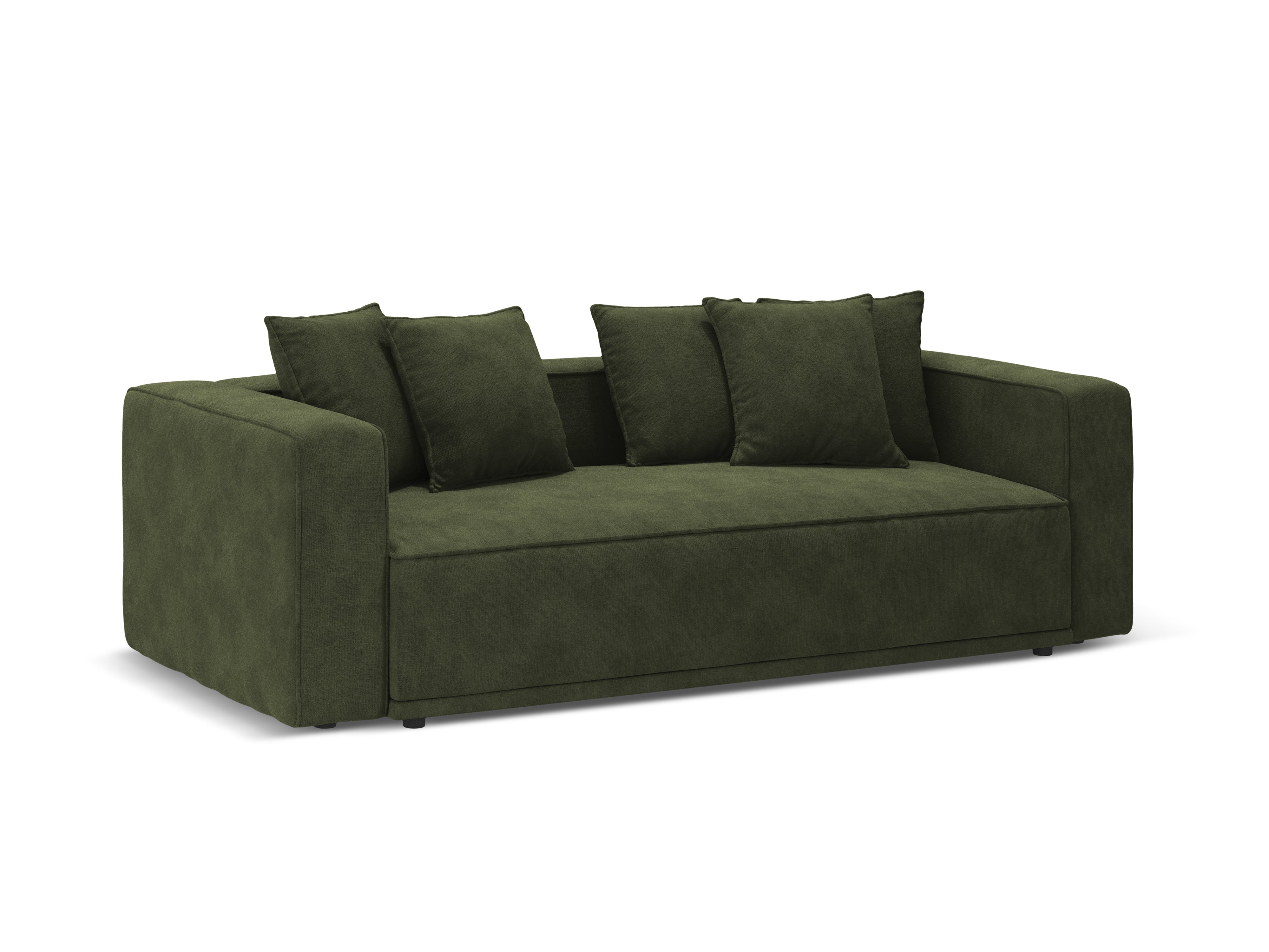 Sofa sametová s funkcí spaní RIBES zelená