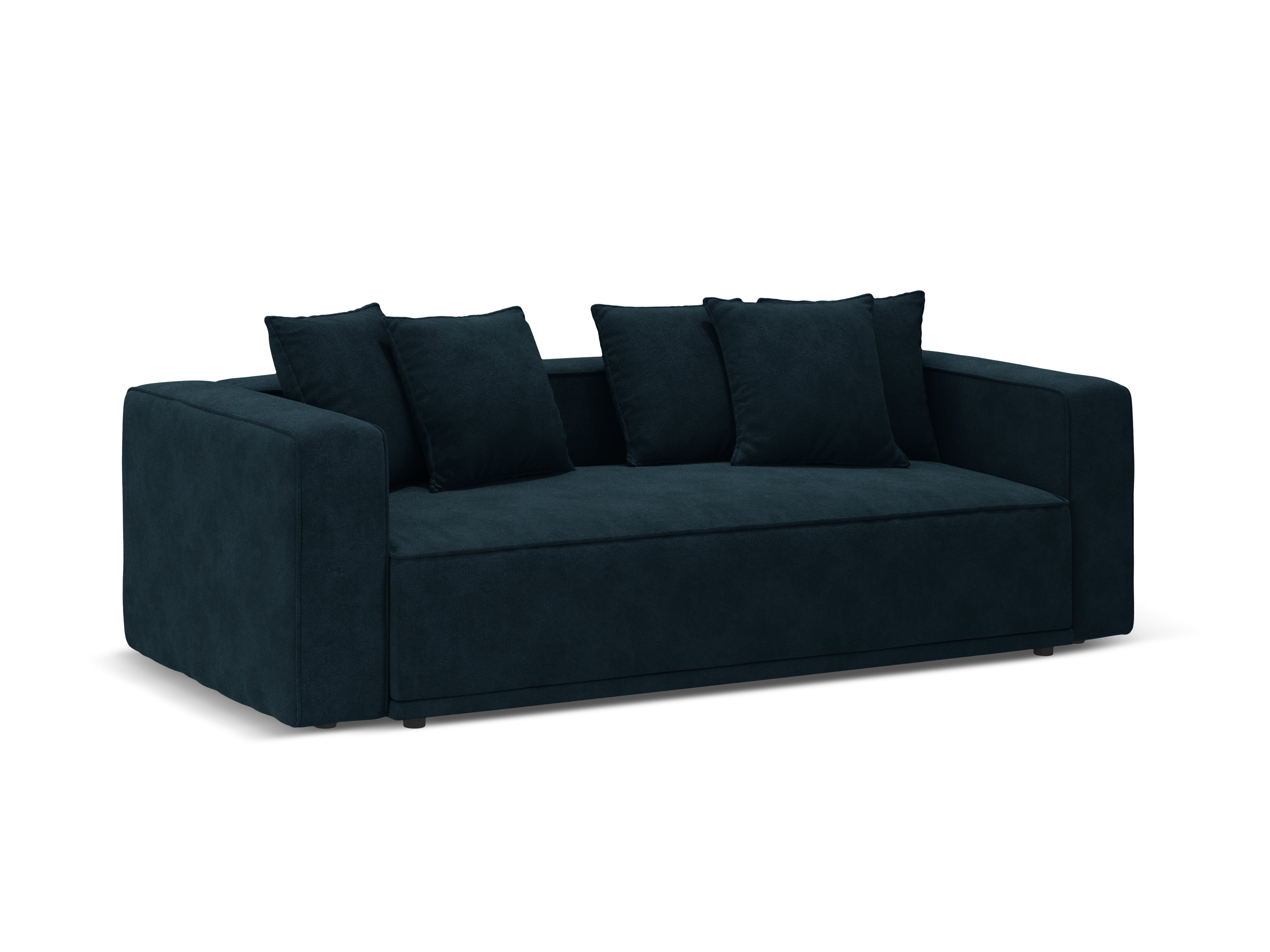 Sofa sametová s funkcí spaní RIBES modrý petrol