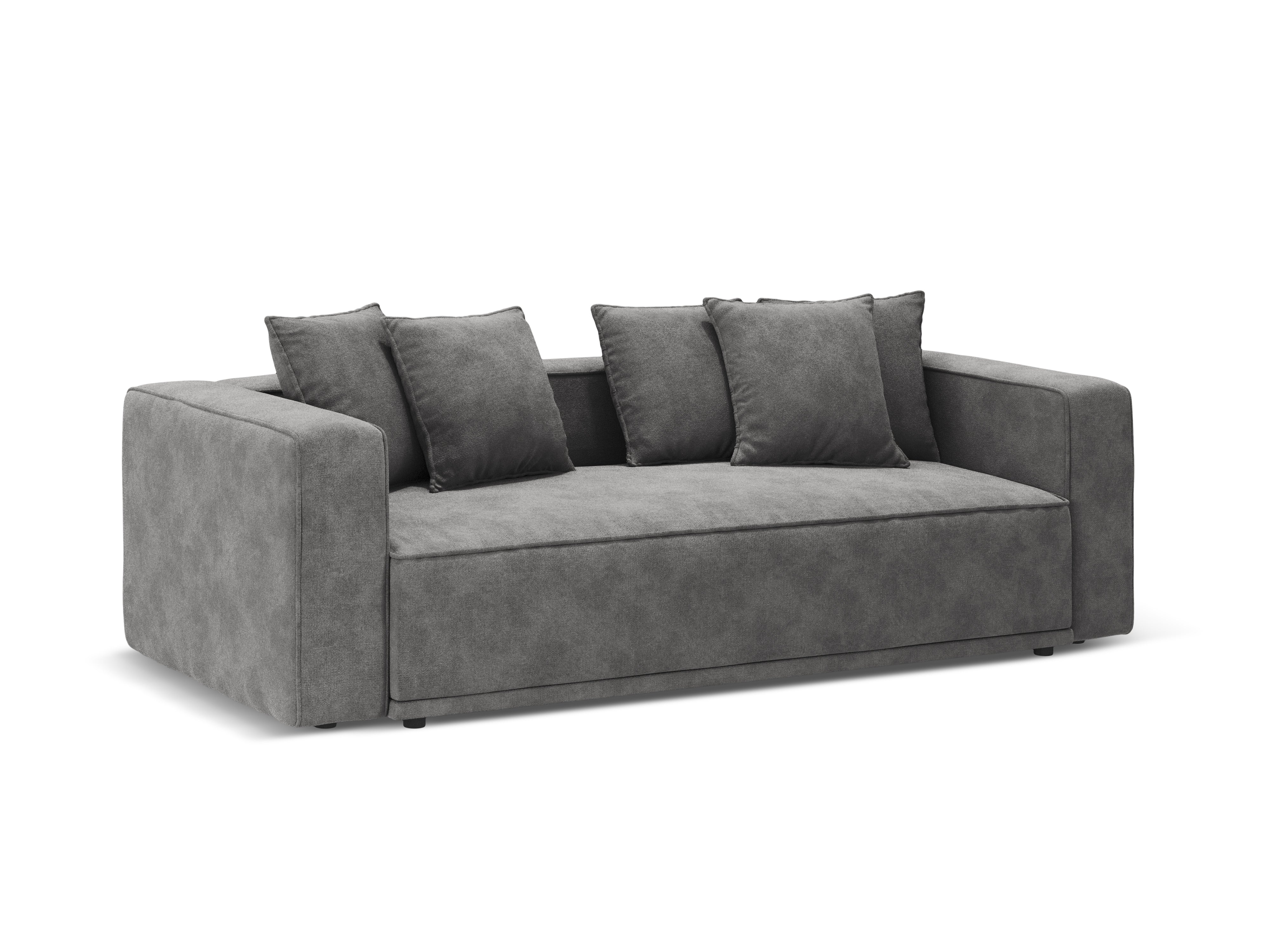 Sofa sametová s funkcí spaní RIBES šedá